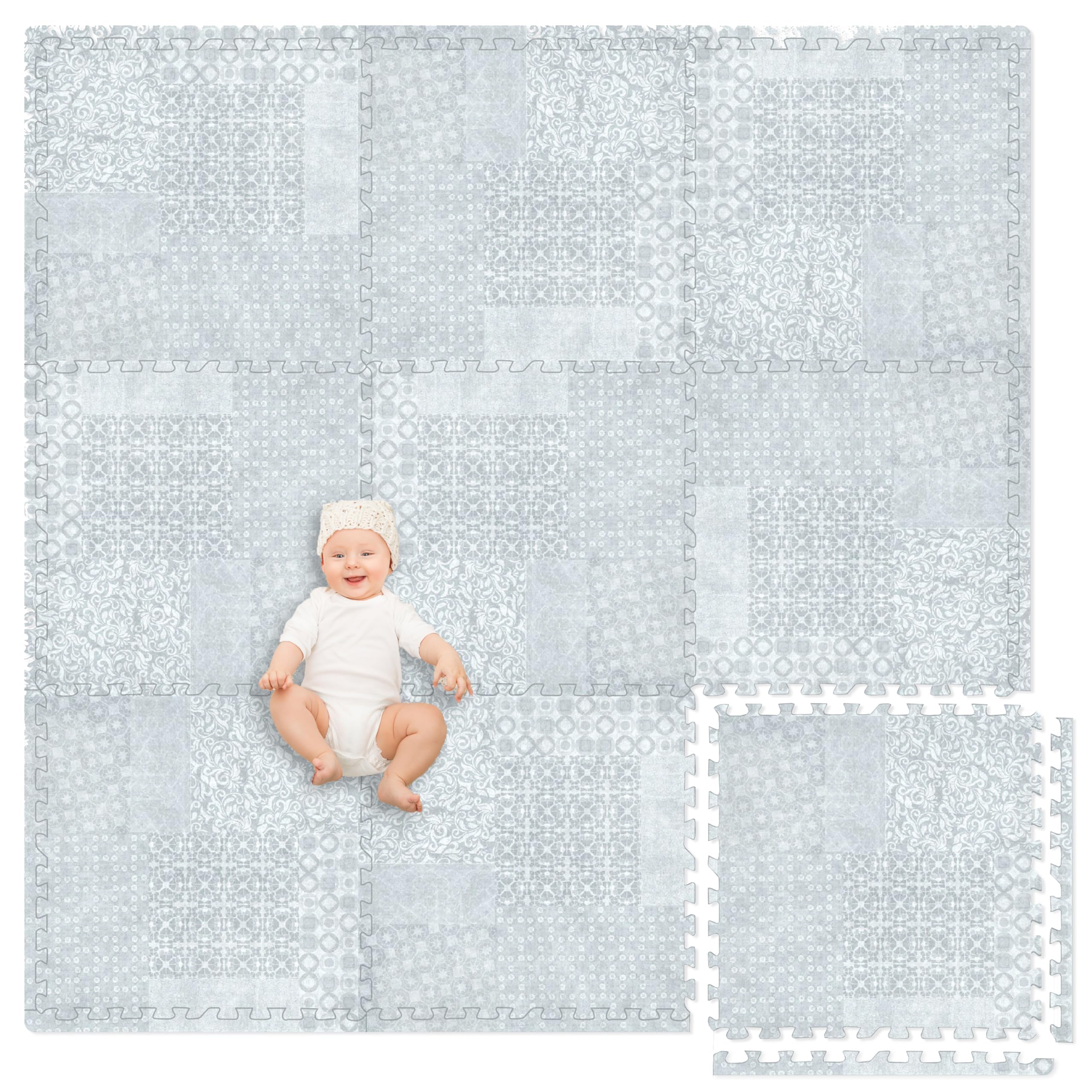 Play Platoon Extra-Thick Interlocking Foam Play Mat - 9 Tiles (72