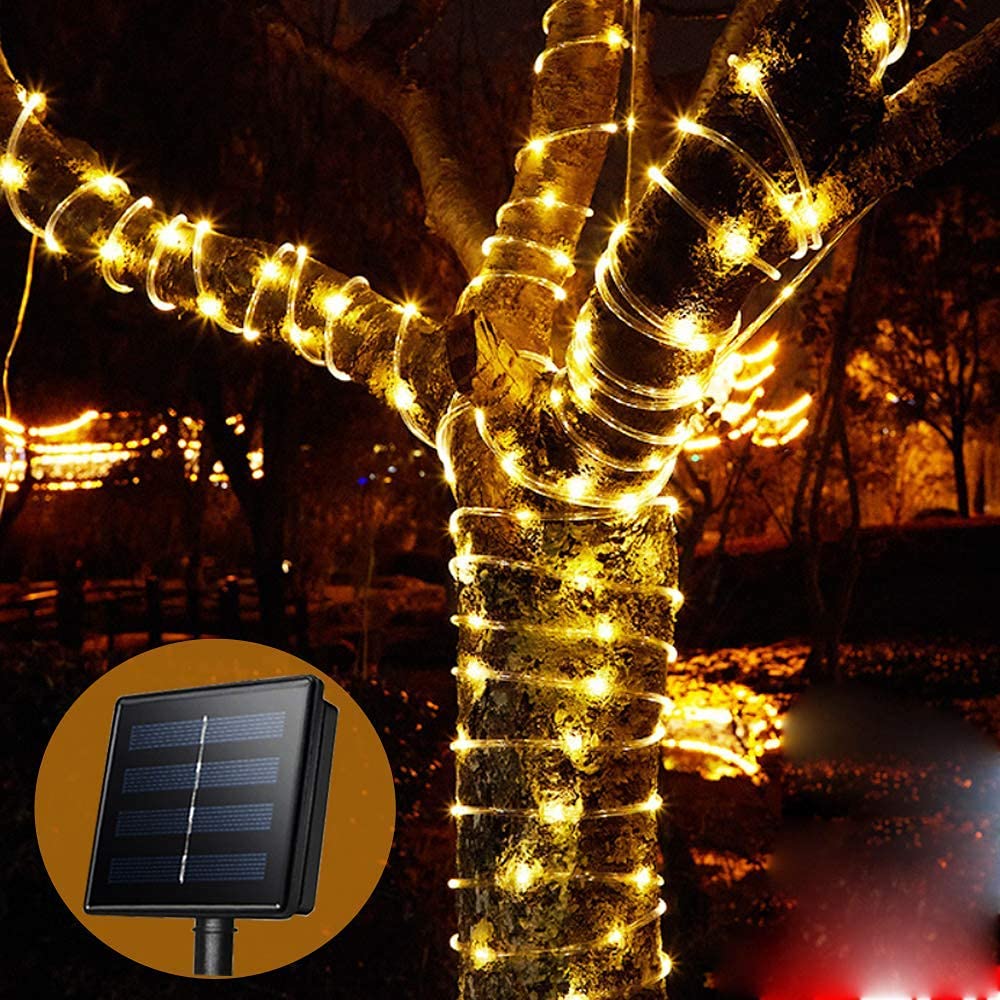 33ft Solar String Lights with 100 LEDs - Waterproof Outdoor Fairy Lights for Christmas, Garden, Patio, and Holiday Decorations - Perfect for Backyard, Wedding, Party, and Landscape Lighting