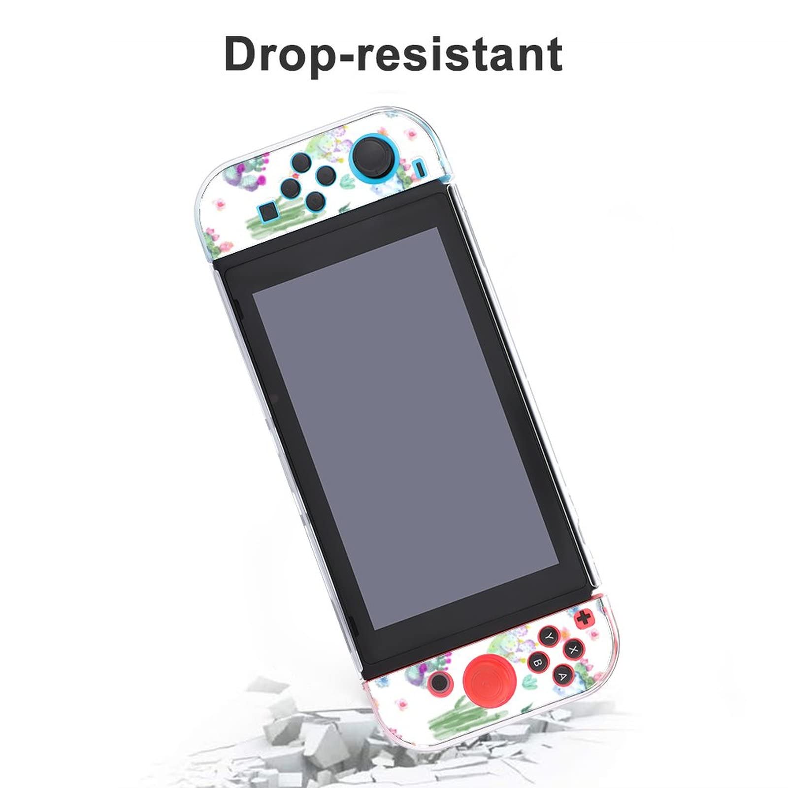 Shock-Absorption Anti-Scratch Cactus Pattern Protective Case Cover for Nintendo Switch - Perfect for Gaming, Travel & Everyday Protection