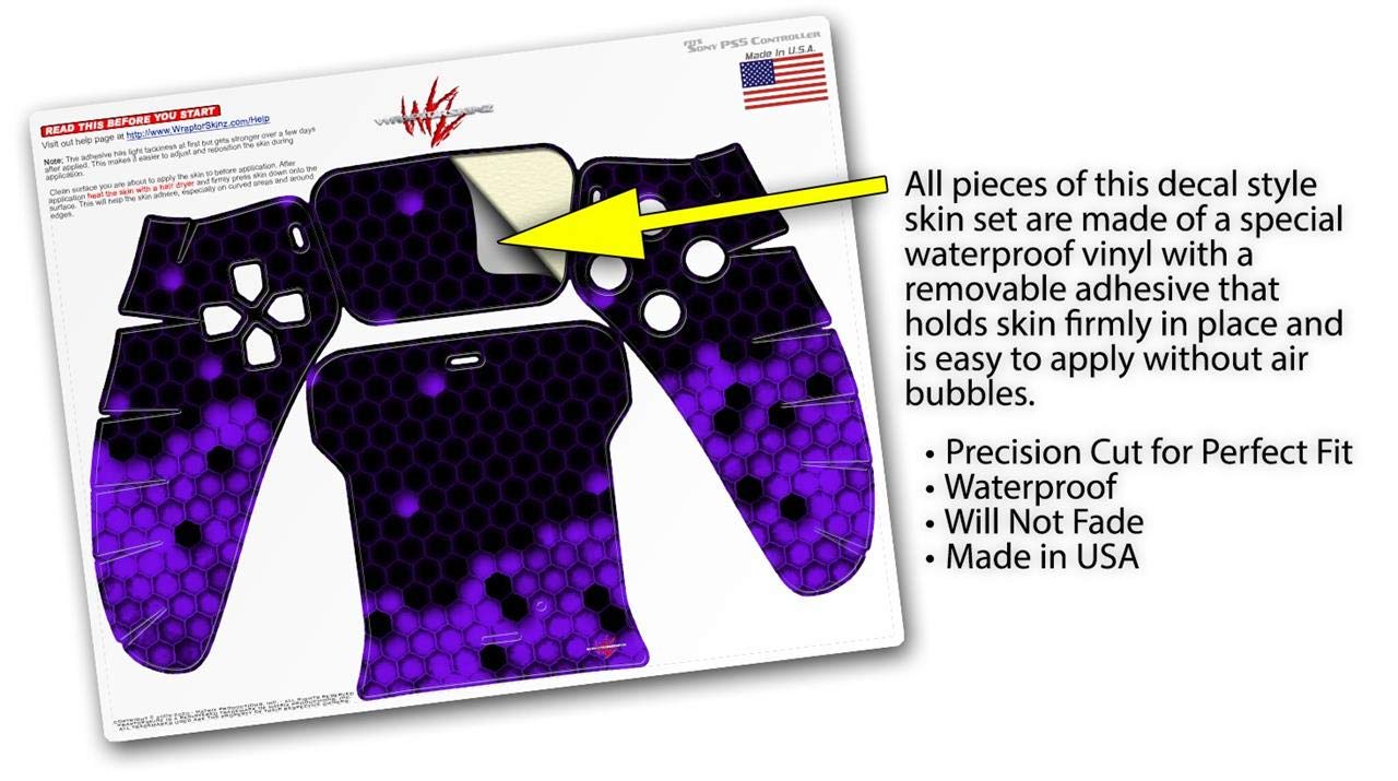PS5 DualSense Controller Skin Wrap - HEX Purple for Gaming & Protection