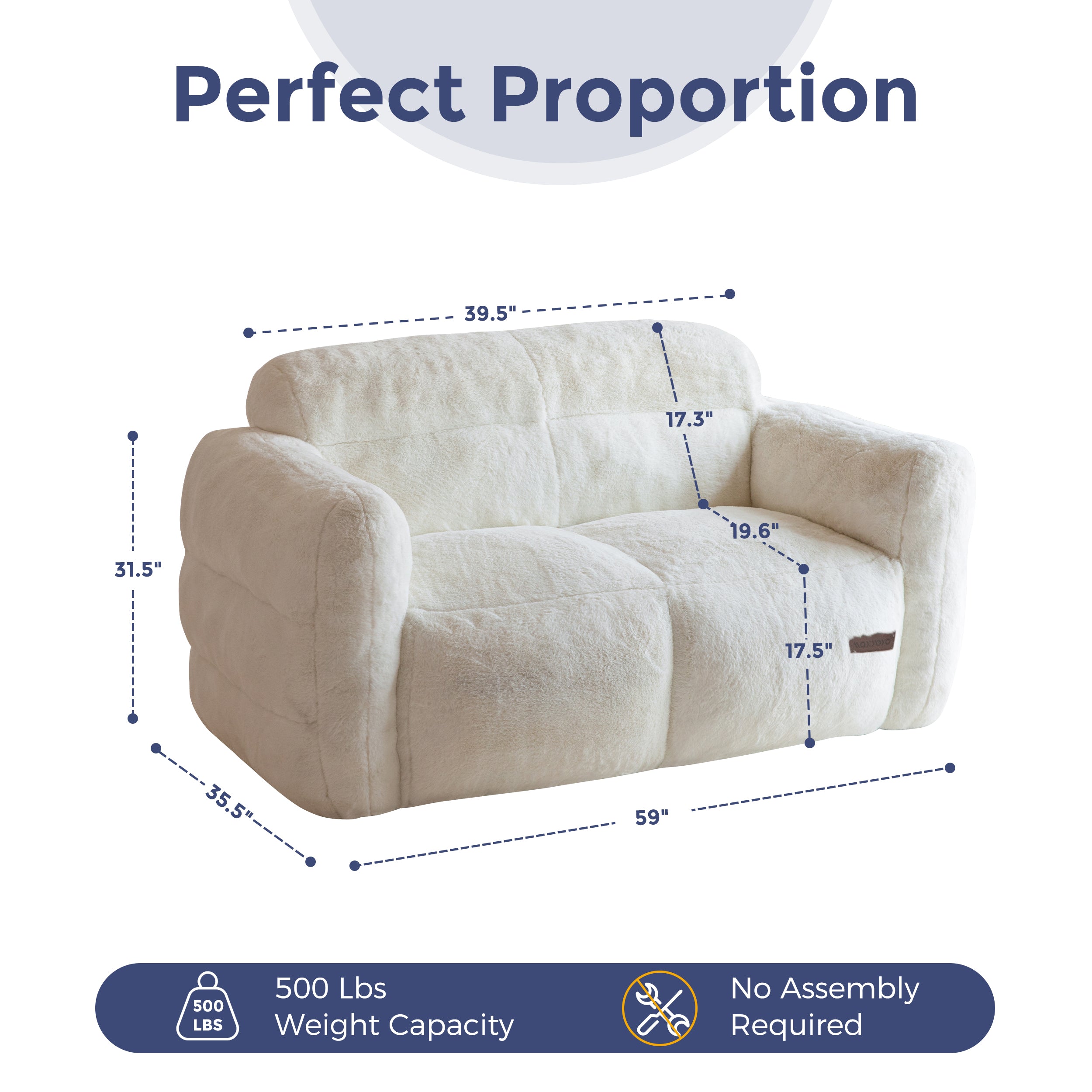 MAXYOYO Giant Bean Bag Chair for Adults - Ultra Soft Fluffy Oversized Floor Sofa | Cozy Reading Chair with Filler for Living Room & Bedroom (Beige) | Perfect for Relaxing, Gaming & Lounging