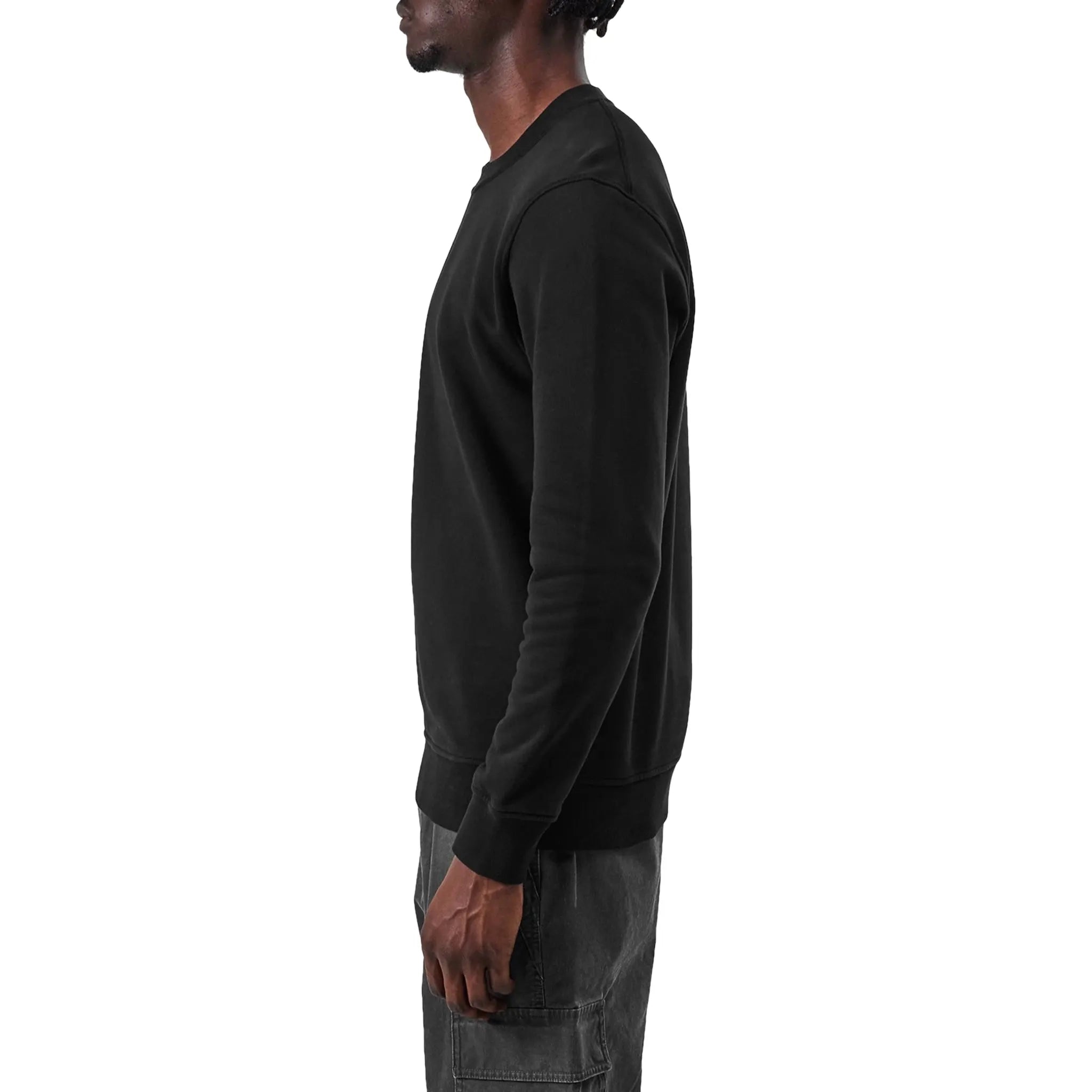 Stone Island Men's Dial Logo Black Sweatshirt | Casual Pullover Hoodie for Streetwear & Urban Fashion | Perfect for Everyday Wear & Outdoor Activities