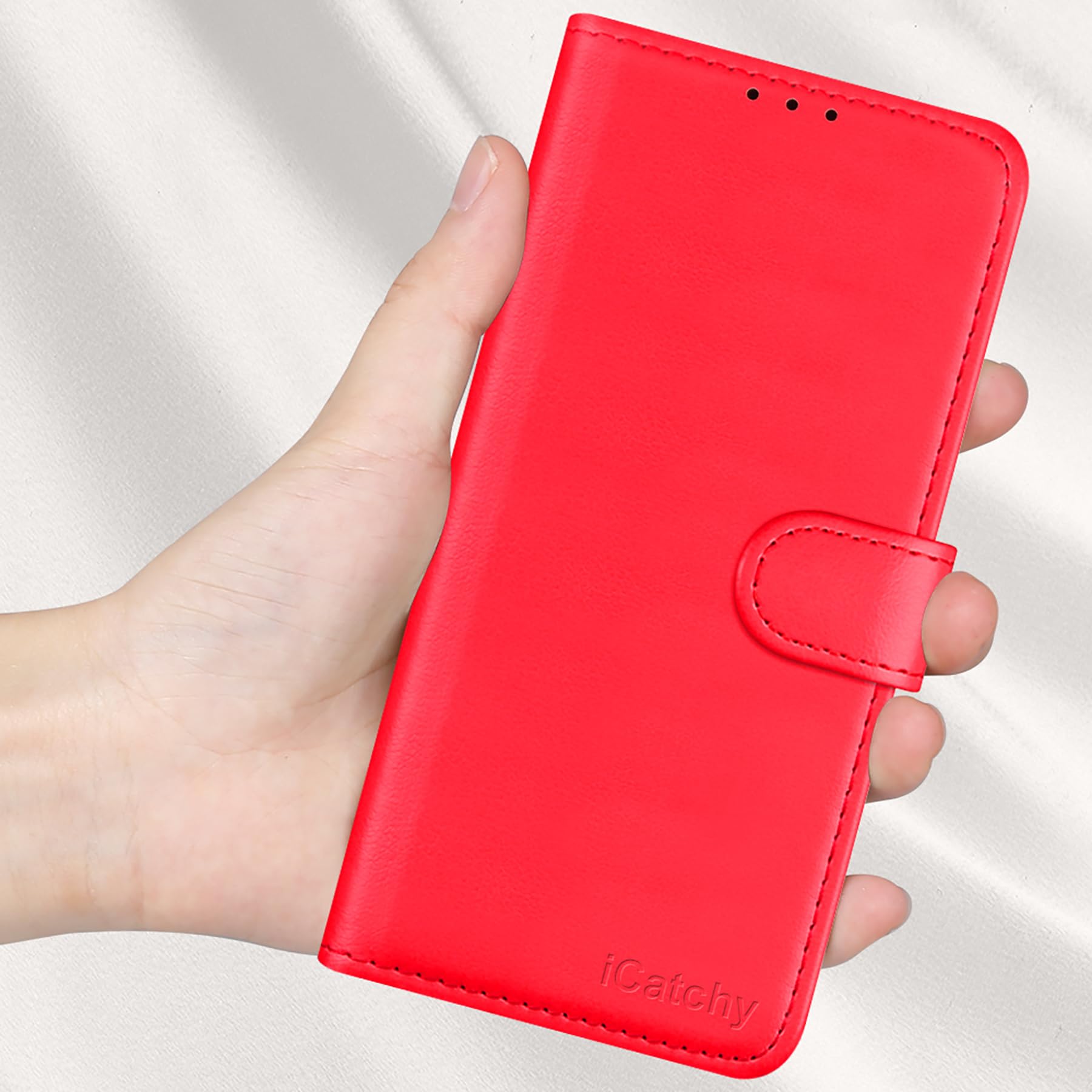 Premium Leather Wallet Case for Google Pixel 8 - Magnetic Flip Cover with Stand, RFID Blocking & Full Protection | Compatible with Pixel 8 Phone (Red) | Perfect for Business, Travel & Everyday Use