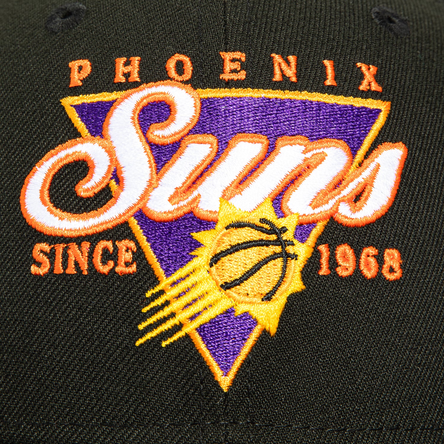 New Era 59Fifty Phoenix Suns NBA Snapback Hat with Triangle Logo - Black | Official Licensed Basketball Cap for Men & Women | Perfect for Games, Streetwear & Sun Protection