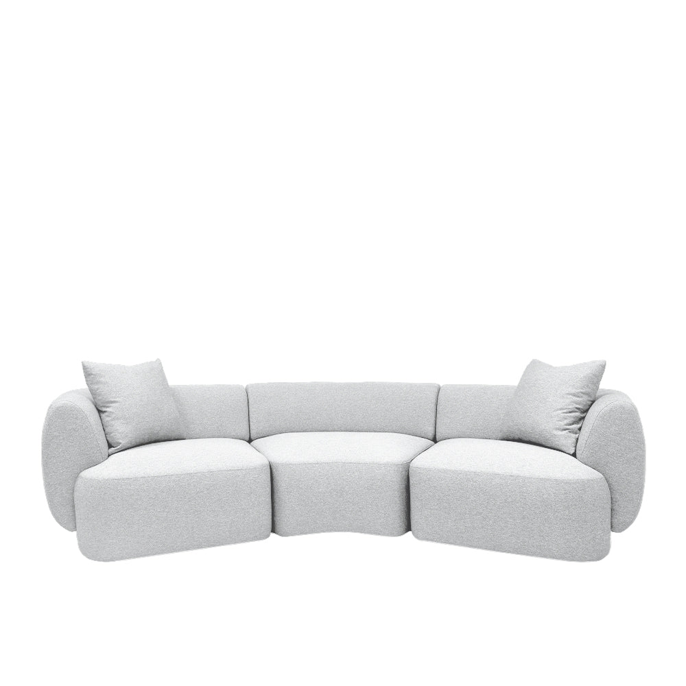 Pebble Curve 4-Seater Sectional Sofa with EcoClean Fabric | Modern L-Shaped Couch for Living Room, Family Room & Lounge Areas