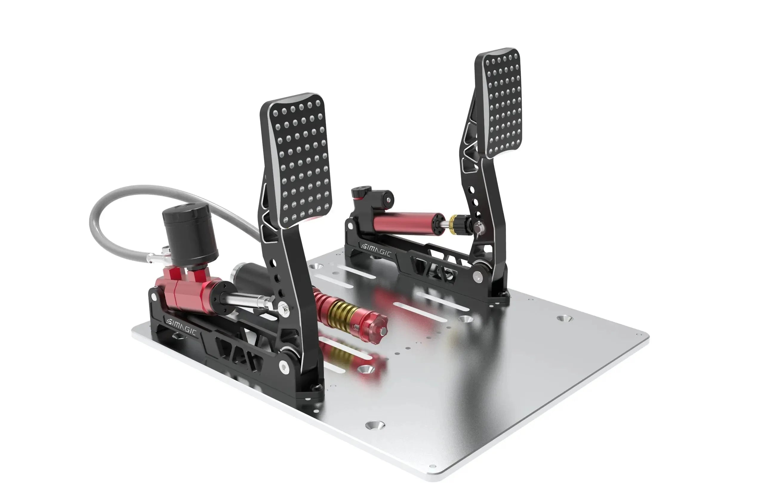 SIMAGIC P2000 Racing Pedals - High-Performance Brake Pedal with Red Pistons for Sim Racing Enthusiasts | Perfect for PC, PS5, and Xbox Racing Games