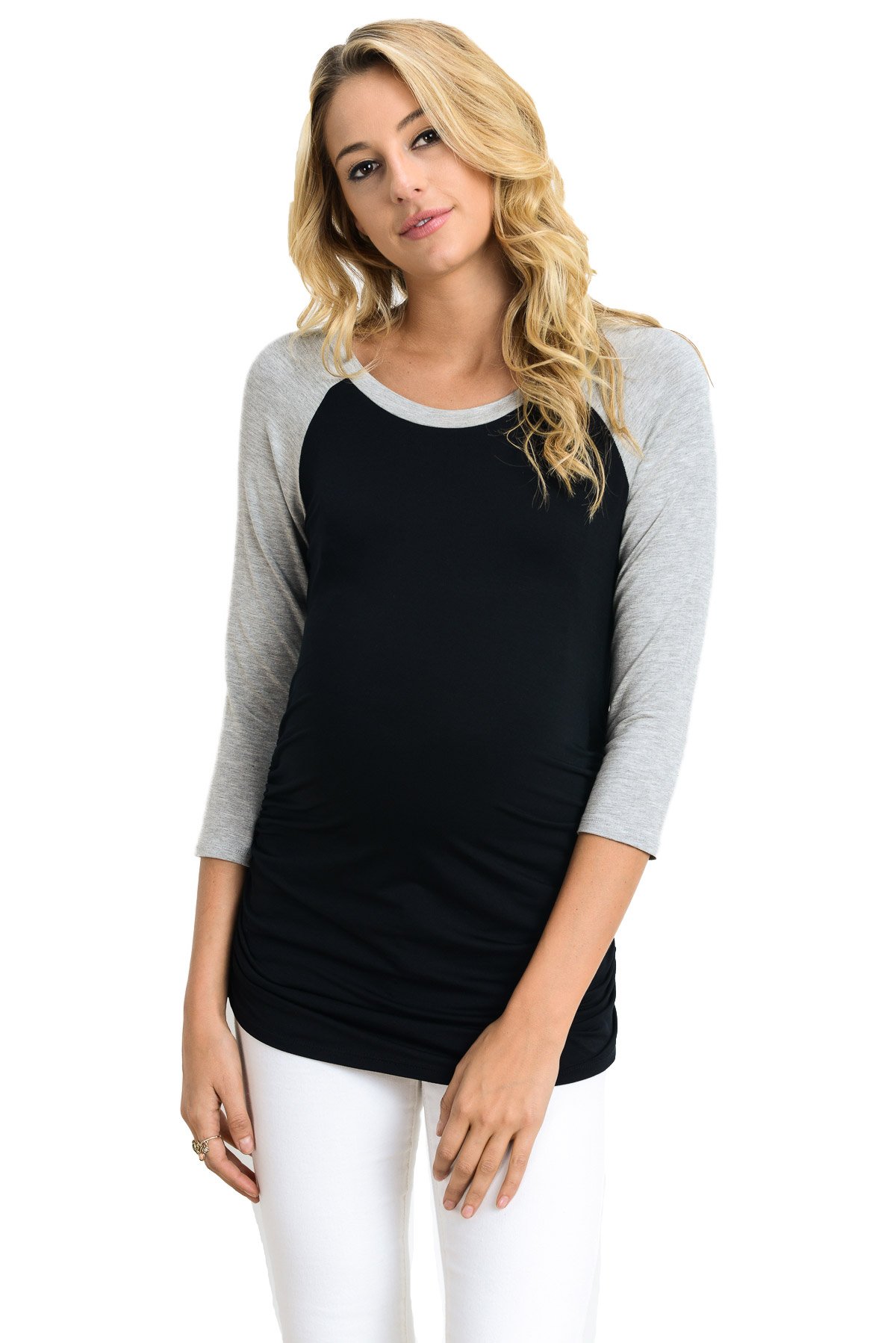 Comfortable Maternity T-Shirts for Women - Soft Baseball Raglan Sleeve Pregnancy Tops - Perfect for Casual Wear, Nursing & Everyday Comfort