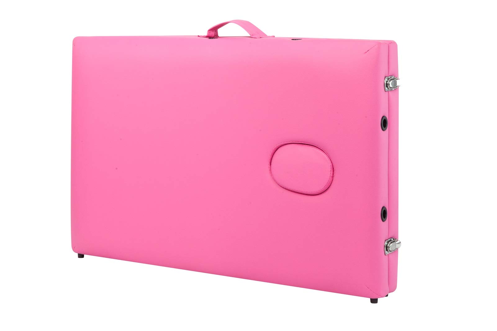 Portable Folding Aluminum Beauty Massage Table - 60CM Wide Pink for Home Spa & Salon - 2-Section Adjustable Design for Professional Massage Therapy