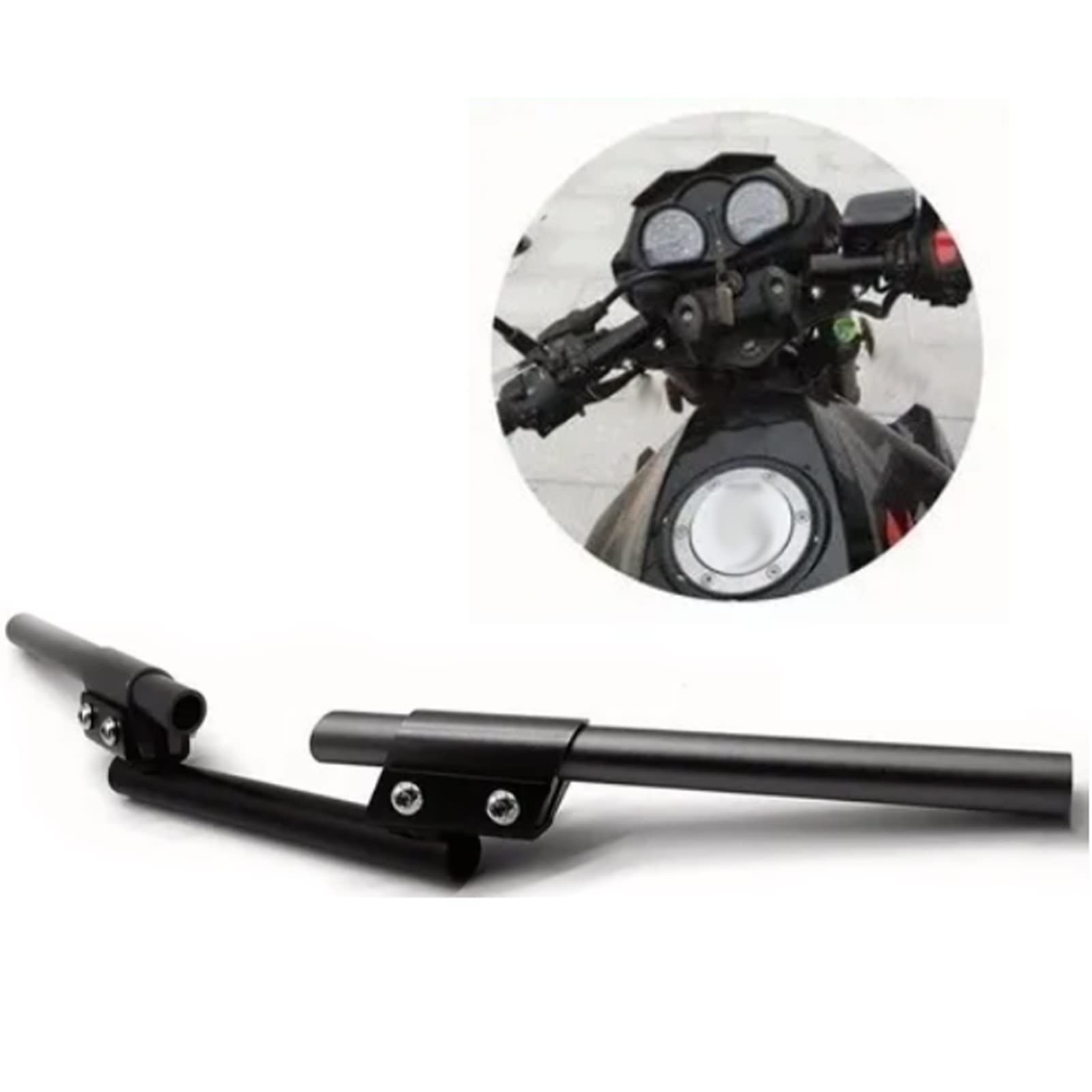 Durable Aluminum Motorcycle Handlebar - Easy Install & Adjustable for Outdoor Riding (Black)
