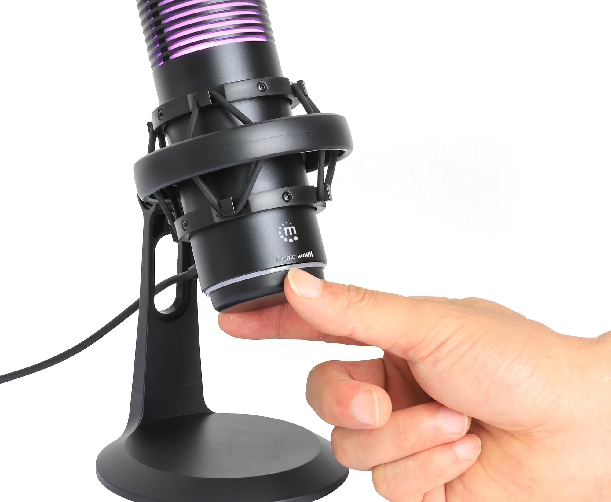 RGB USB Gaming Microphone with Noise Cancellation for PC, PS4, PS5 & Mac - Anti-Vibration Shock Mount for Streaming, Podcasts, YouTube & Discord - Perfect for Professional Gaming & Content Creation