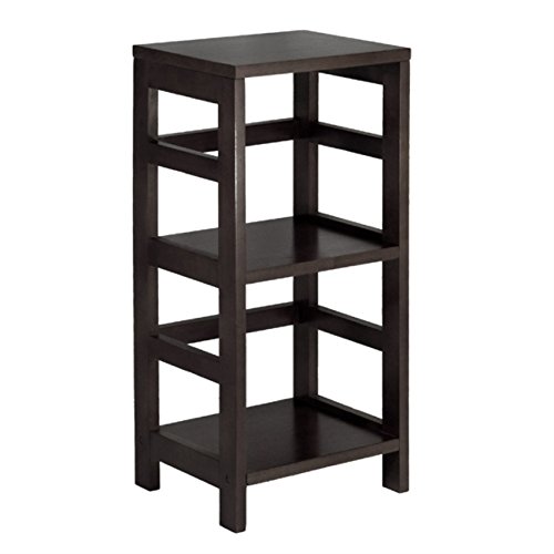 Ergode Wood Omaha Storage Rack with 2 Foldable Baskets - Black Finish Sturdy Shelves for Easy Assembly | Perfect for Bedroom, Bathroom, Kitchen & Office Organization (92314-VV)