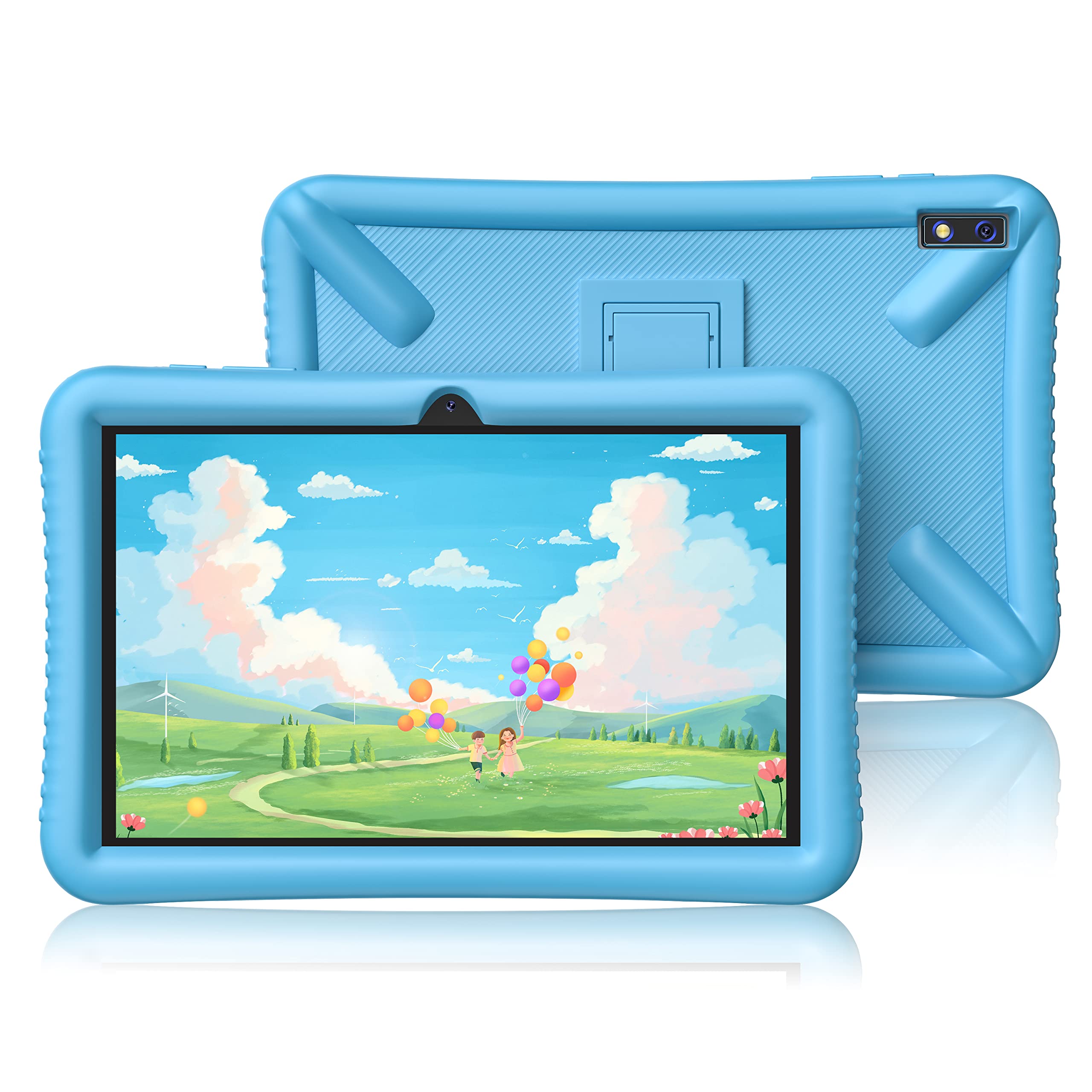 10 Inch Kids Tablet - TOSCIDO Android 11 Tablet for Children with 32GB Storage, Quad Core Processor, IPS HD Display, Parental Controls, WiFi & Dual Cameras - Includes Blue T201 Protective Case - Perfect for Learning, Games & Safe Internet Browsing