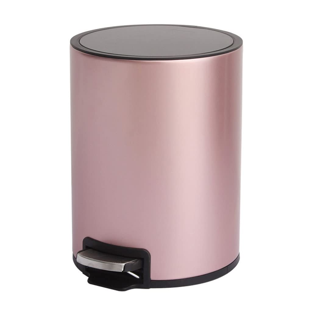 Stainless Steel Step Trash Can with Lid - 6L Kitchen & Bathroom Garbage Bin, Removable Inner Bucket for Easy Cleaning - Perfect for Home, Office, and Commercial Use (Color: E)