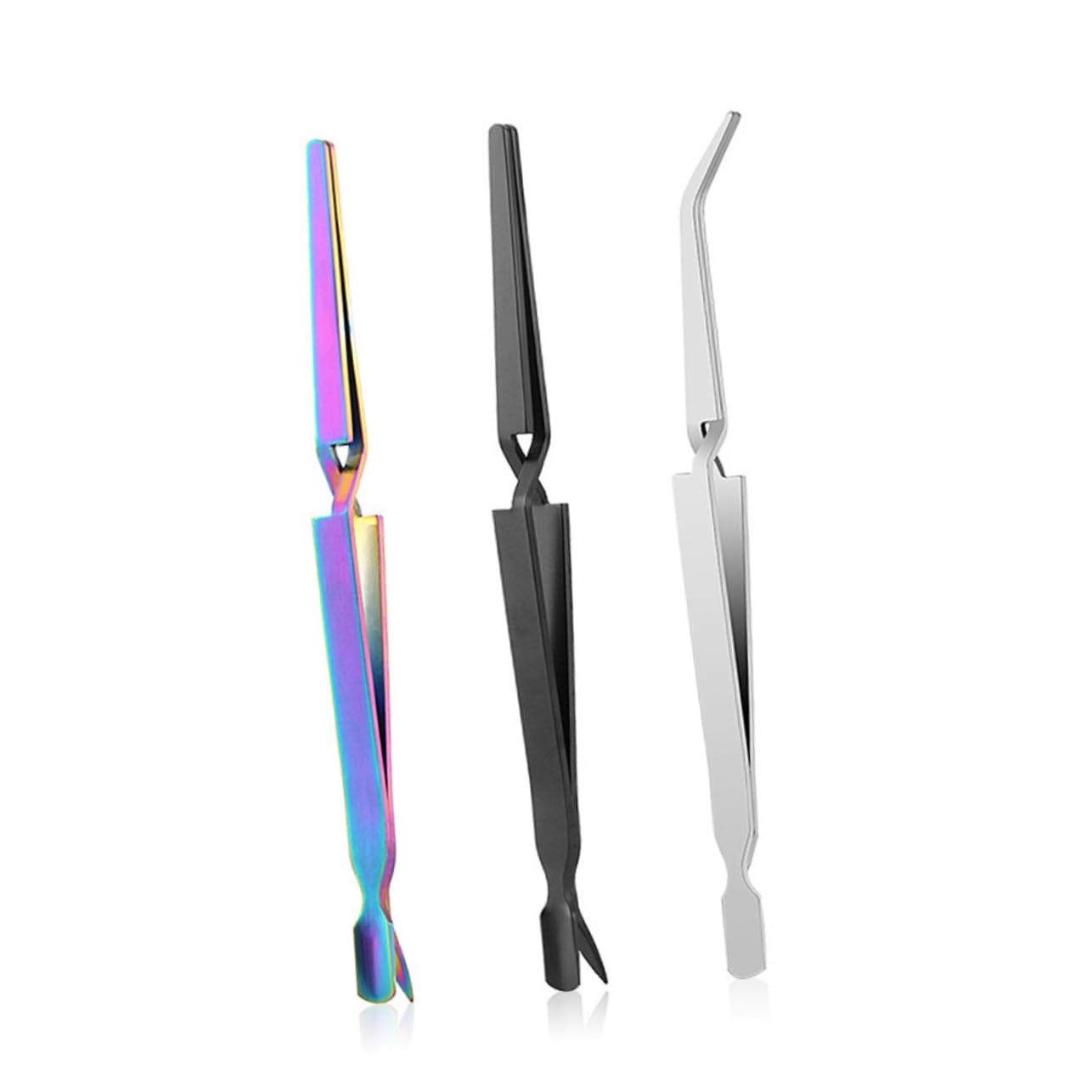 NOLITOY 3-Piece Nail Art Clipper Set - Silver Stainless Steel Nail Tweezers & Pinchers for Professional Manicure & Pedicure - Perfect for Salon, Home Nail Care, and DIY Nail Art