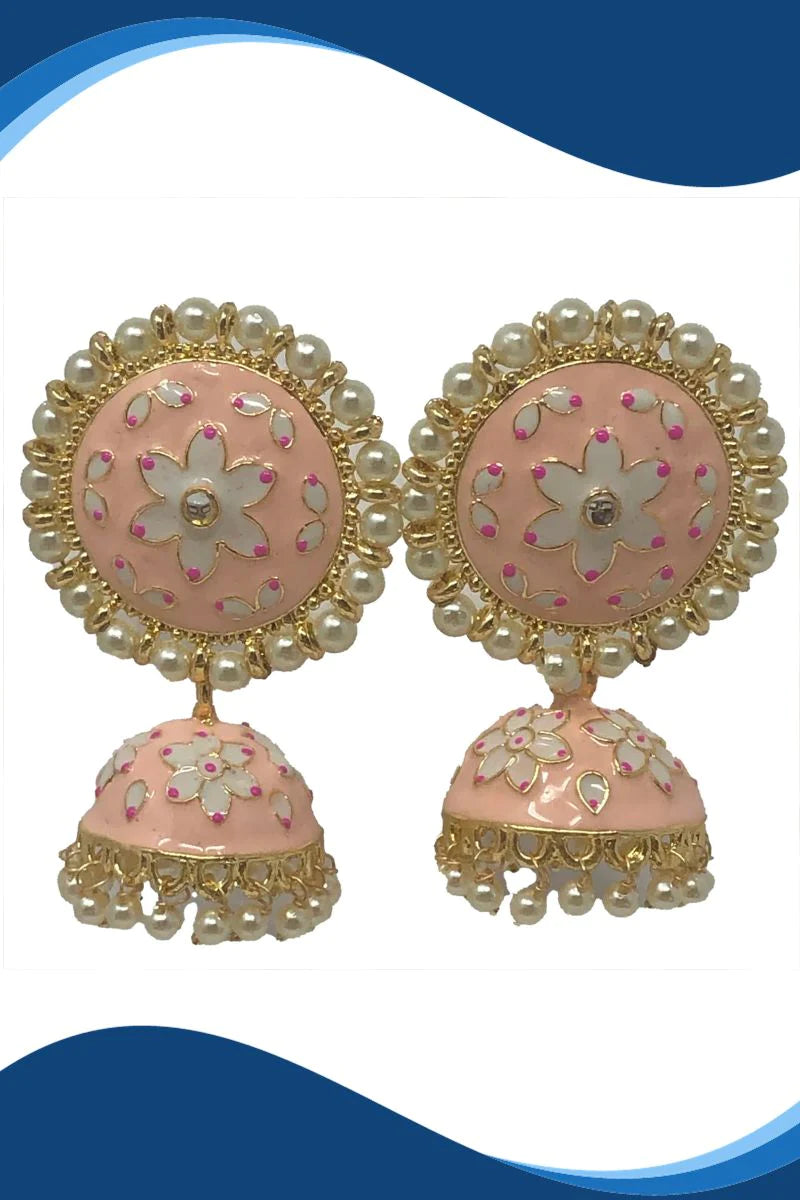 Exquisite White Floral Jhumka Earrings for Women | Traditional Indian Designer Studs | Perfect for Weddings, Parties & Ethnic Outfits