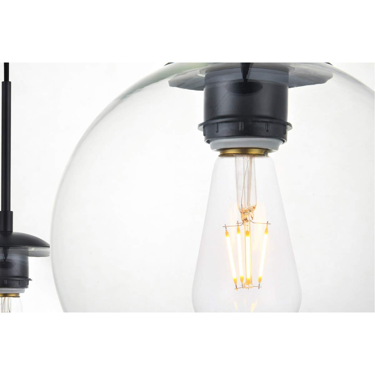 Huntington 7-Light 8-Inch Black Pendant Ceiling Light Fixture - Modern Dining Room, Kitchen Island, or Entryway Lighting