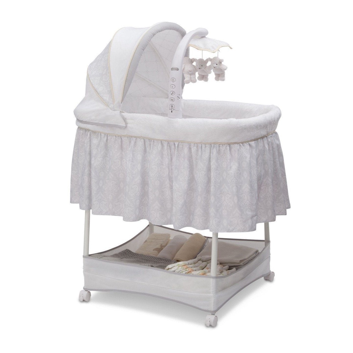 Slumber Time Elite Gliding Bassinet - Portable Baby Crib for Newborns & Infants - Smooth Rocking Motion for Better Sleep - Perfect for Nursery, Bedroom & Travel Use