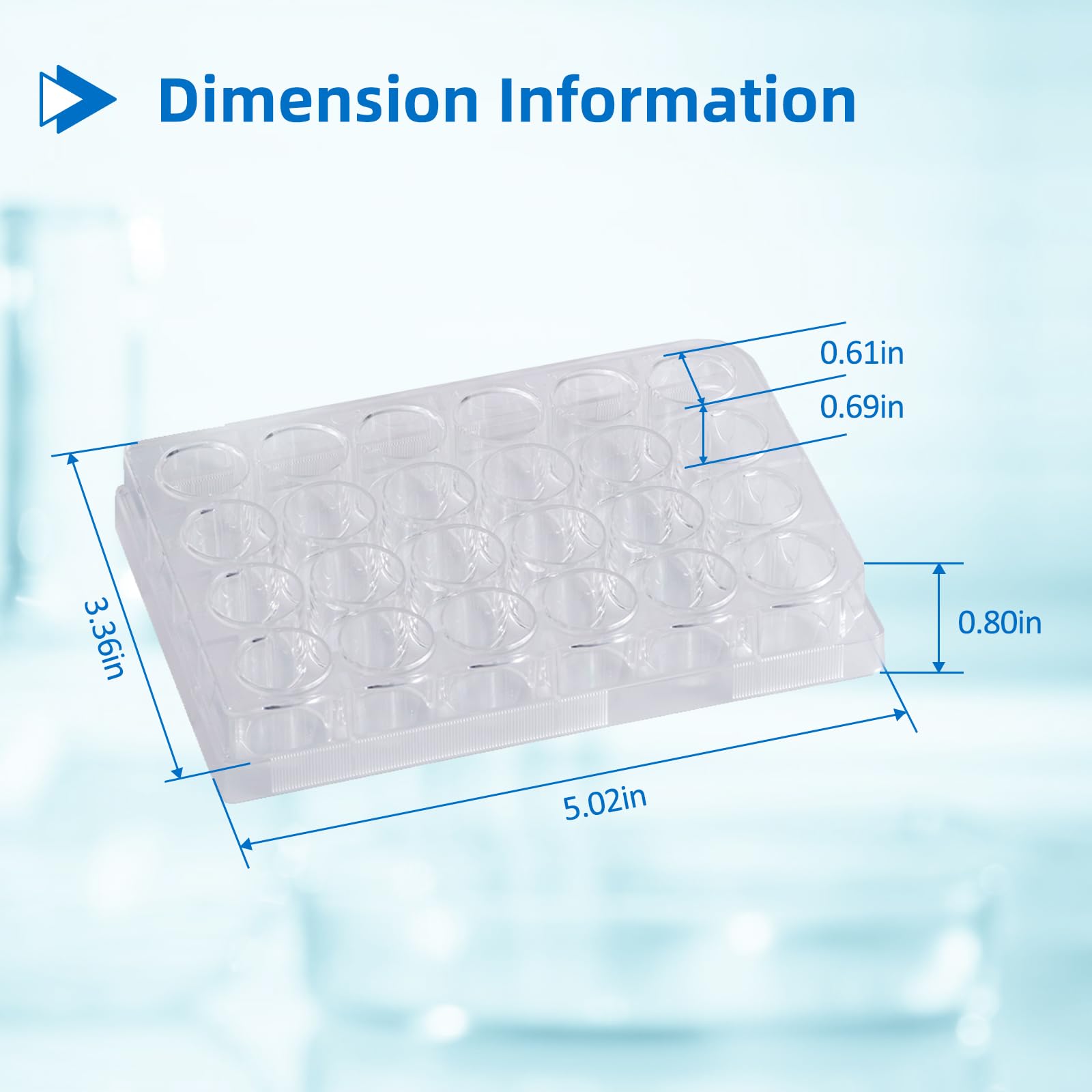 Sterile 24-Well Polystyrene Cell Culture Plates with Lids - Individually Wrapped, Tissue Culture Treated for Laboratory Use - Ideal for Cell Growth, Chemical Reactions & Biomedical Research (Case of 50) - Perfect for Drug Testing, Virology Studies & Stem Cell Research