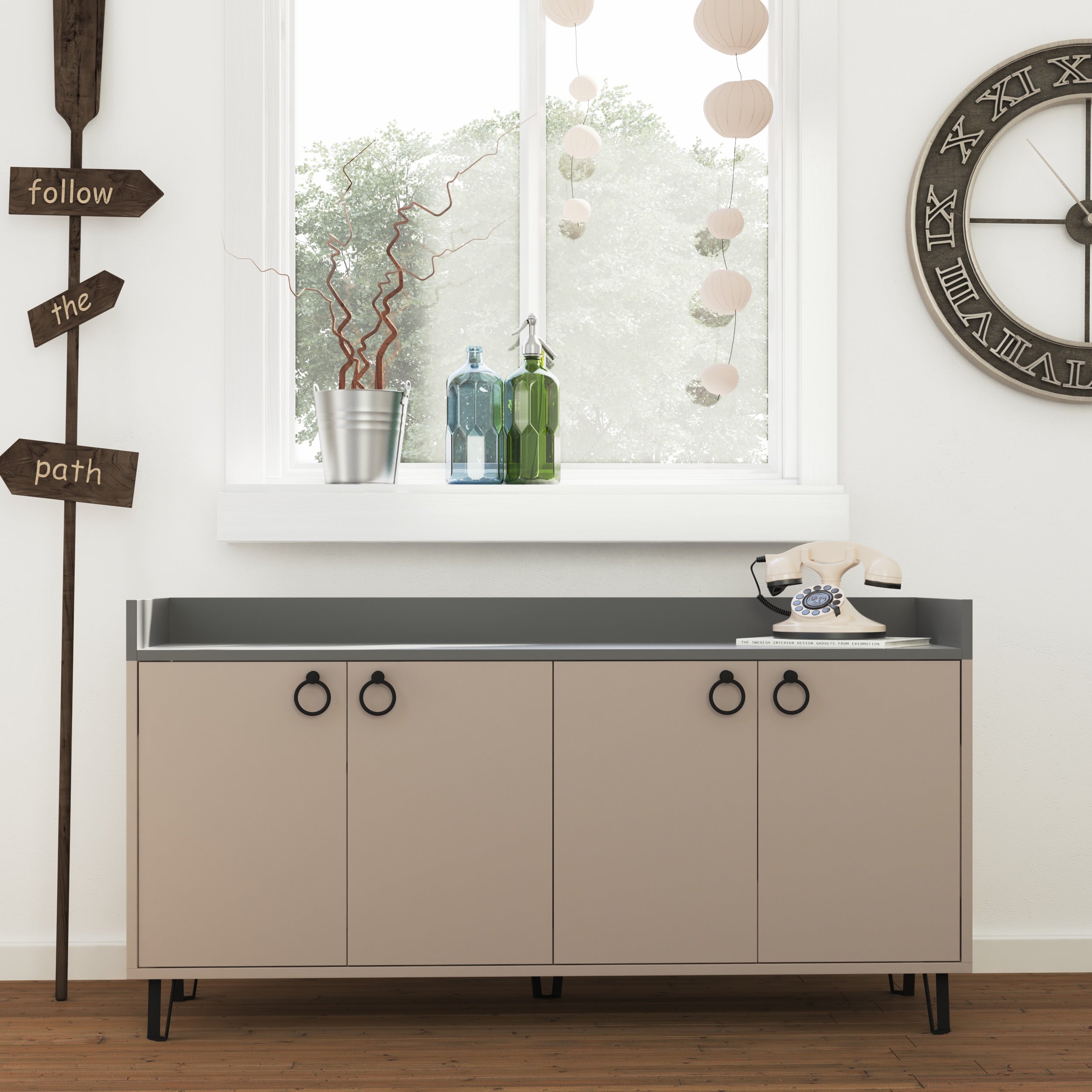 Shiloh Console Table - Modern Farmhouse Entryway Furniture for Hallway, Living Room & Bedroom - Perfect for Home Decor & Storage