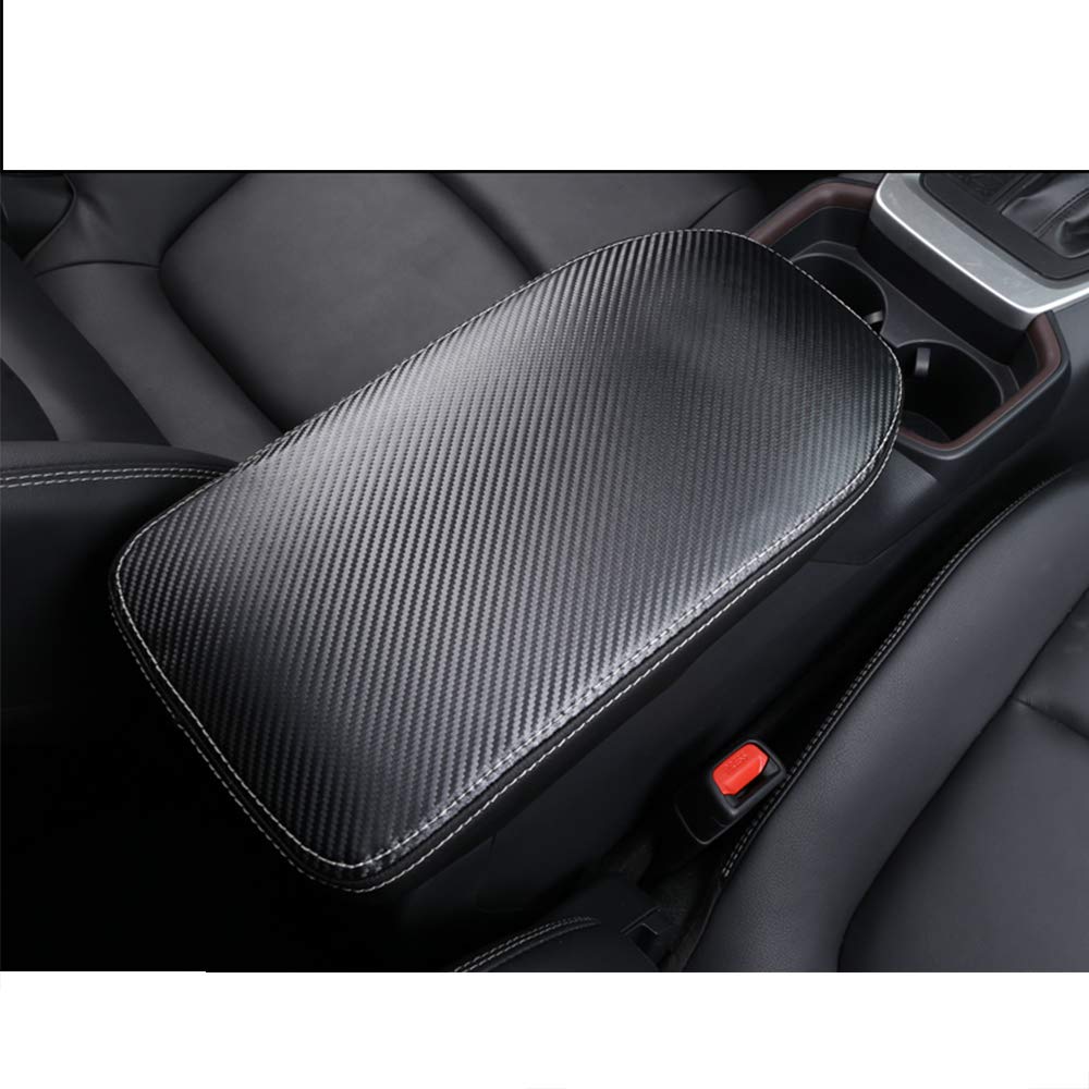 Premium Car Armrest Cover for Toyota RAV4 2019-2025 - Black Carbon Fiber Center Console Protector Pad | Durable Interior Accessories | Perfect for Long Drives & Daily Commutes