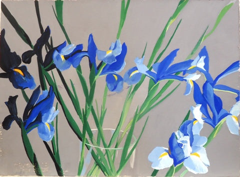 Gilbert Lewis: Untitled (Blue Irises) - Vintage Floral Art Print for Home & Office Decor | Perfect for Living Room, Bedroom, or Gift