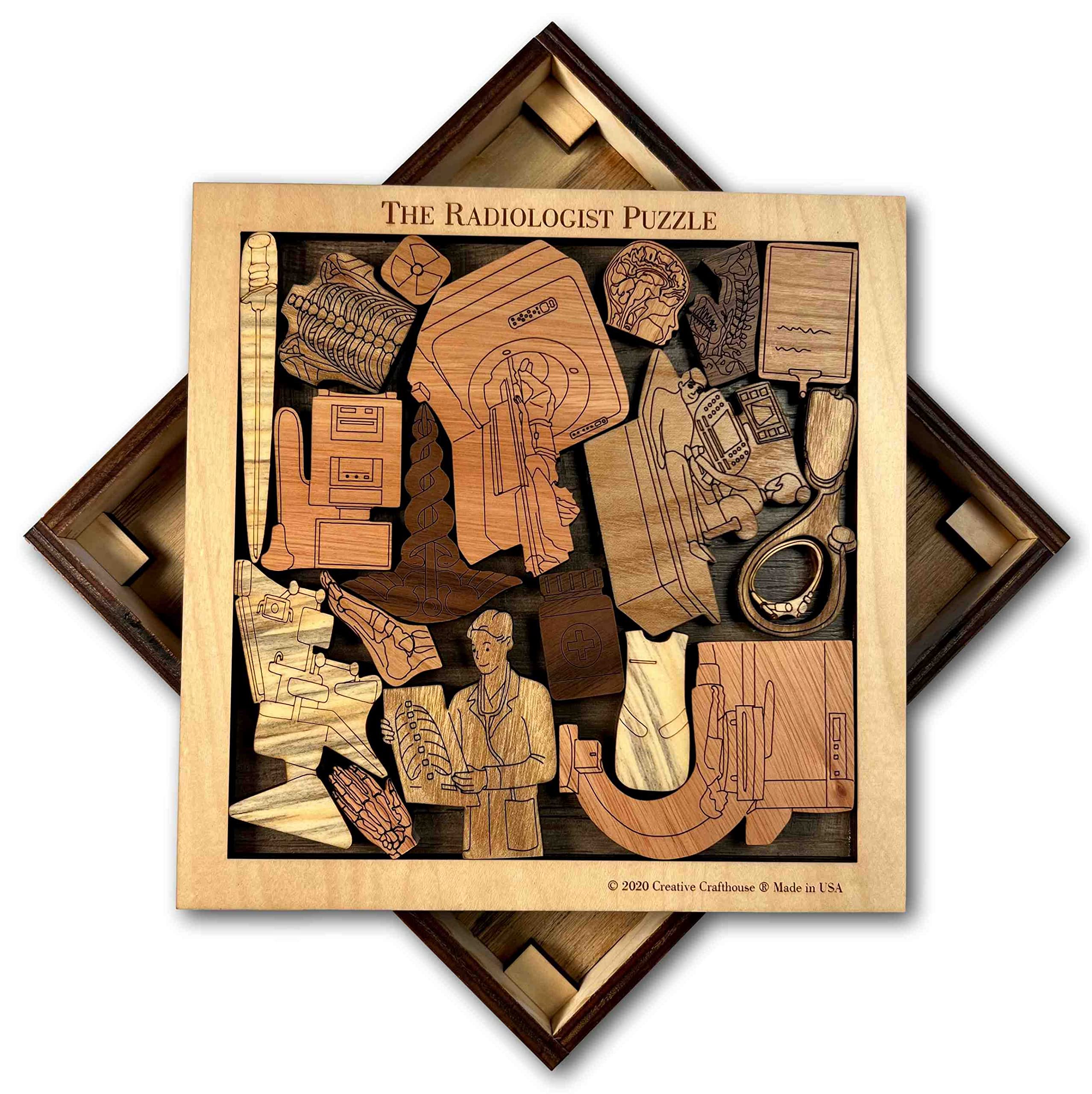 Radiologist Puzzle - Wooden Picture Frame Brain Teaser & Educational Game | Perfect for Medical Students, Doctors & Puzzle Lovers