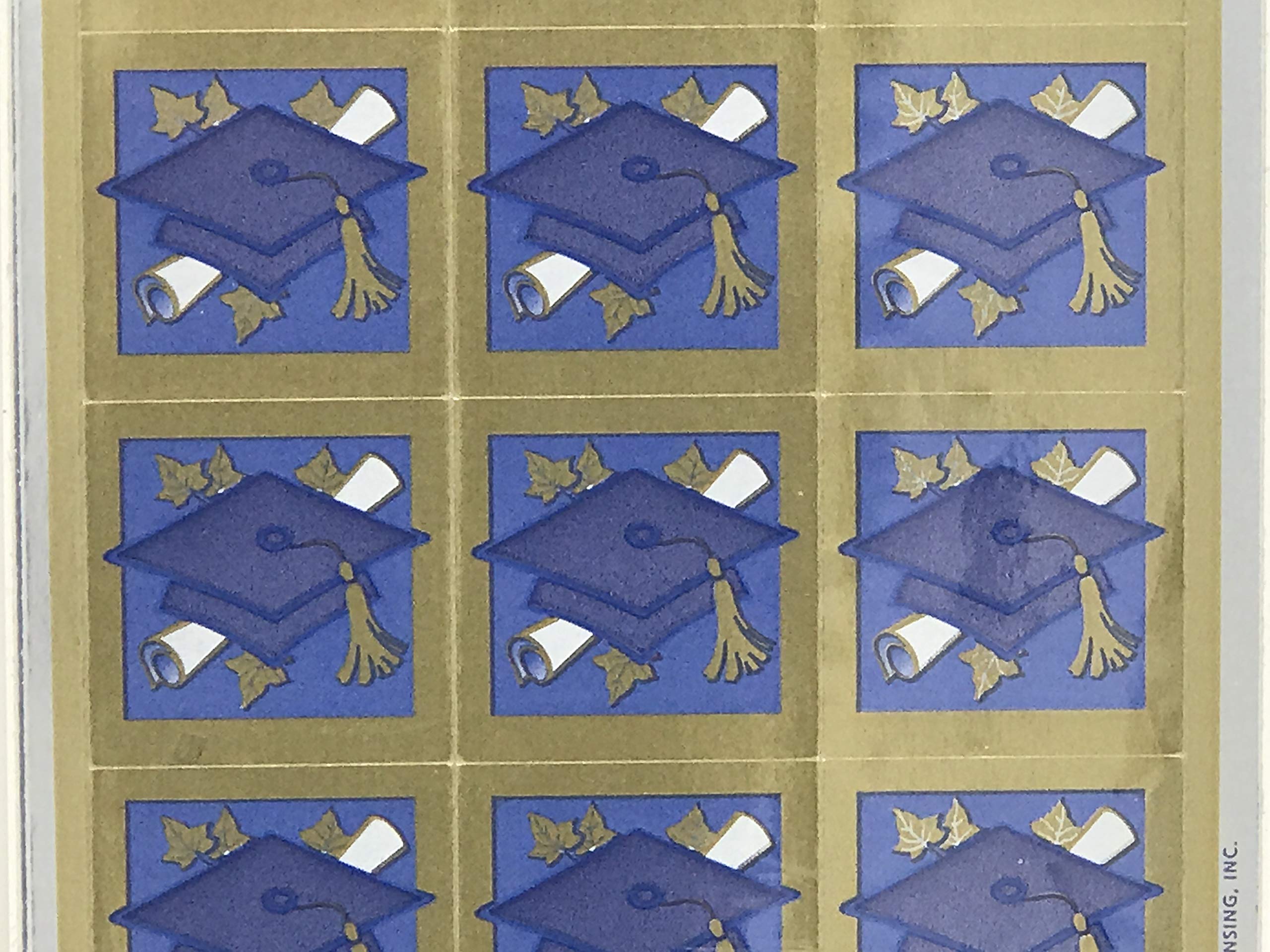 Hallmark Graduation Stickers - 2 Sheets with Graduation Cap Designs - Perfect for Scrapbooking, Cards, and Party Decorations