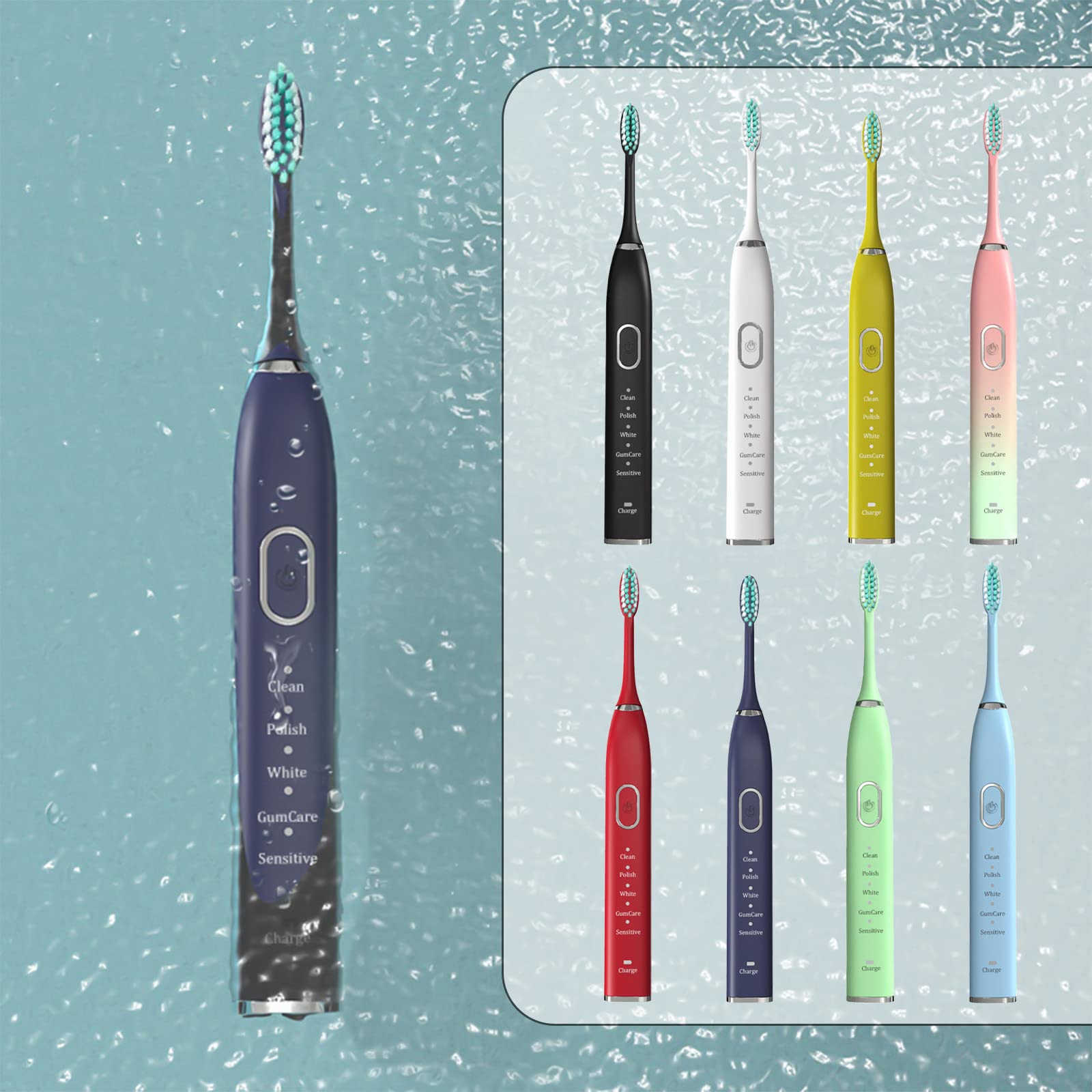 Sonic Electric Toothbrush for Adults - 5 Cleaning Modes with 2-Minute Smart Timer, USB Rechargeable, Waterproof, Soft Bristles & 2 Replacement Heads - Perfect for Travel, Home & Daily Oral Care