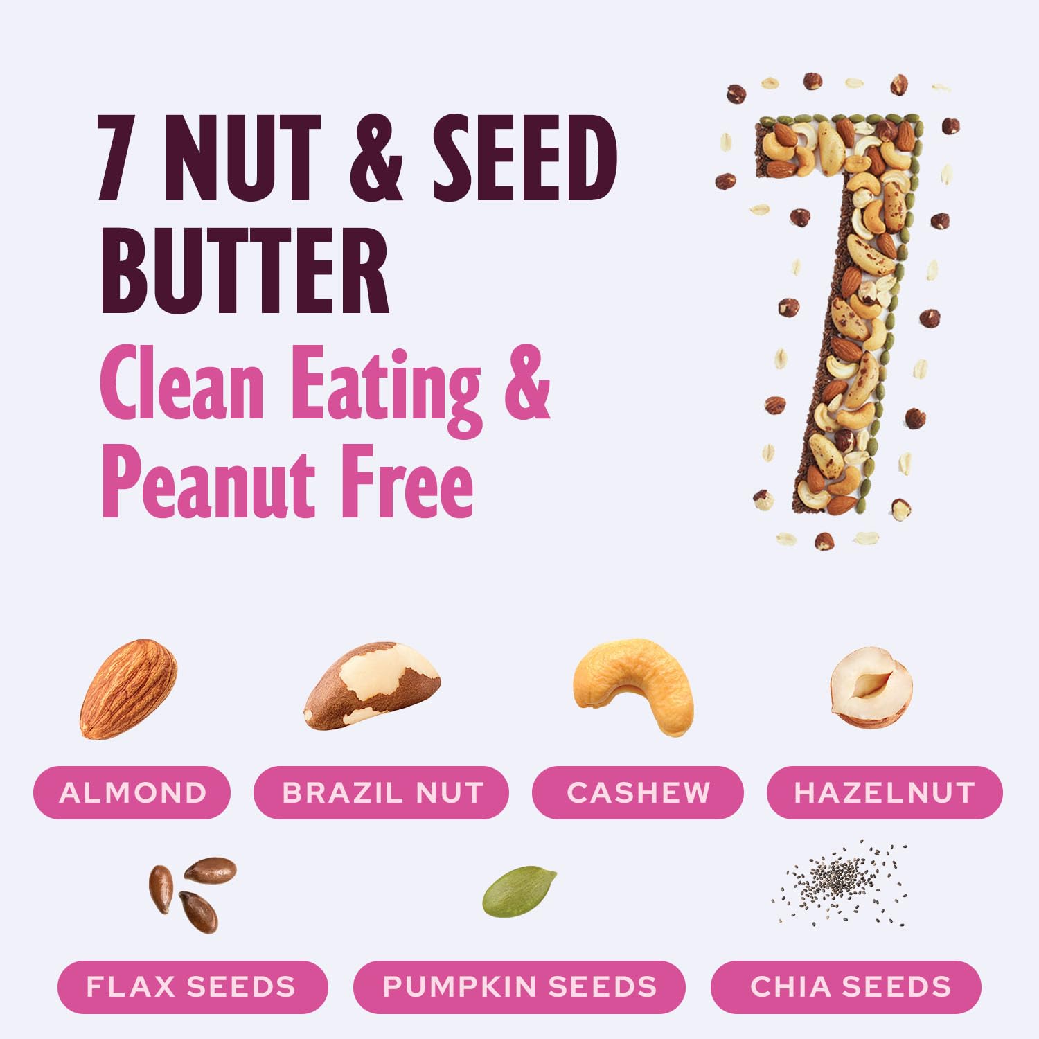 NuttZo Natural Power Fuel Crunchy 7 Nuts & Seeds Butter - Paleo, Keto, Vegan Friendly | Peanut & Gluten Free, Kosher, No Added Sugar or Oil | 12 oz Jar, 6 Pack | Perfect for Smoothies, Toast & Healthy Snacking