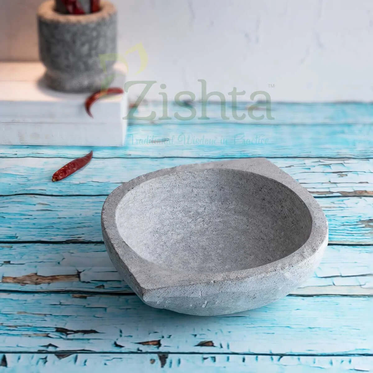 Soapstone Kalchatti Kadai - Traditional Indian Stone Cooking Pot for Healthy Meals | Perfect for Biryani, Curry & Stews | Eco-Friendly & Durable Kitchenware