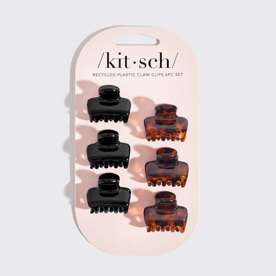 Eco-Friendly Recycled Plastic X Small Claw Clips - 6 Pack for Hair Styling, DIY Crafts & Organizing - Perfect for Kids, Teens and Adults