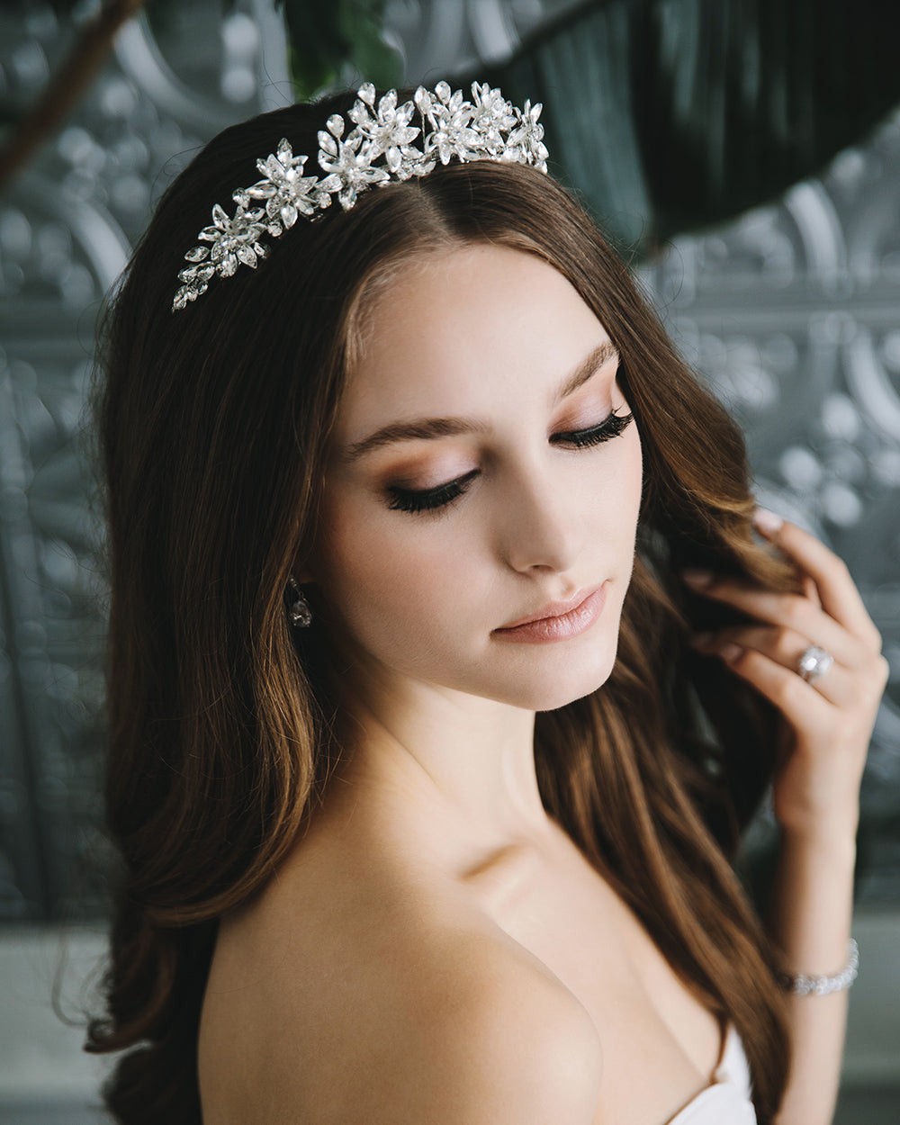 Elegant Natalia Wedding Tiara for Brides – Sparkling Crystal Bridal Crown for Weddings, Prom, and Special Occasions