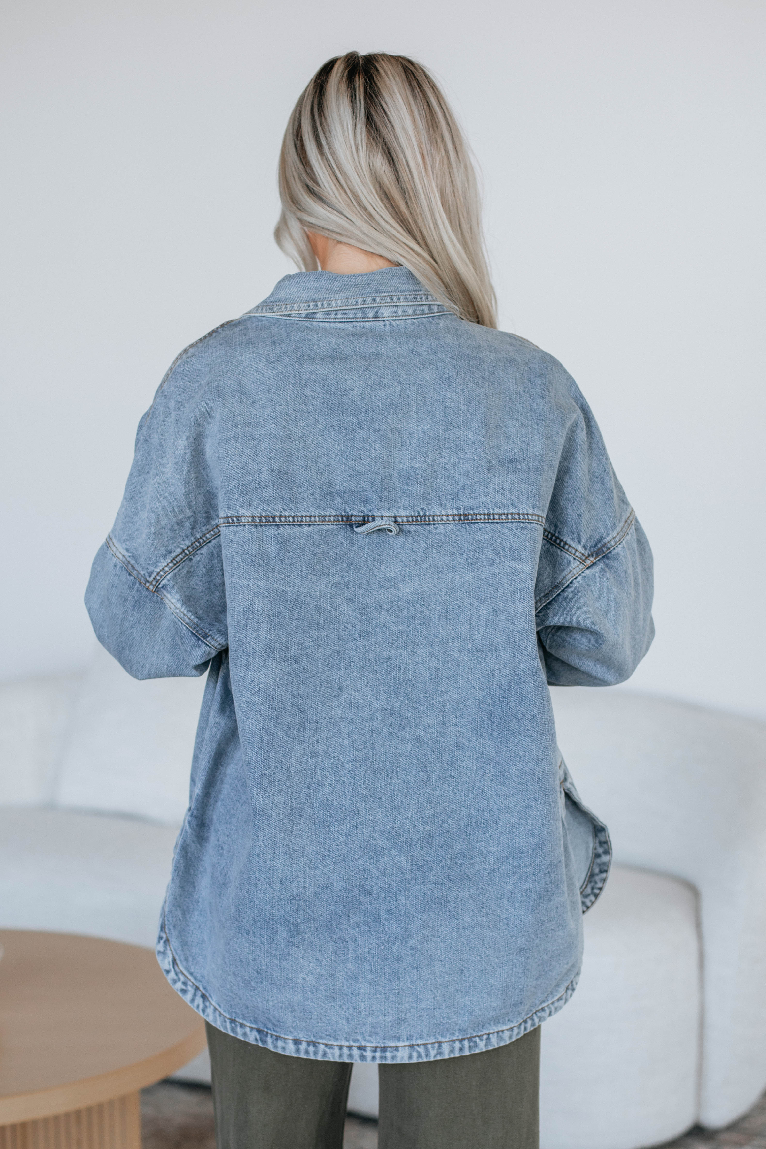 Callahan Light Wash Denim Shacket for Men & Women | Stylish Oversized Jacket for Fall & Winter | Casual Outfit Essential for Layering & Outdoor Activities
