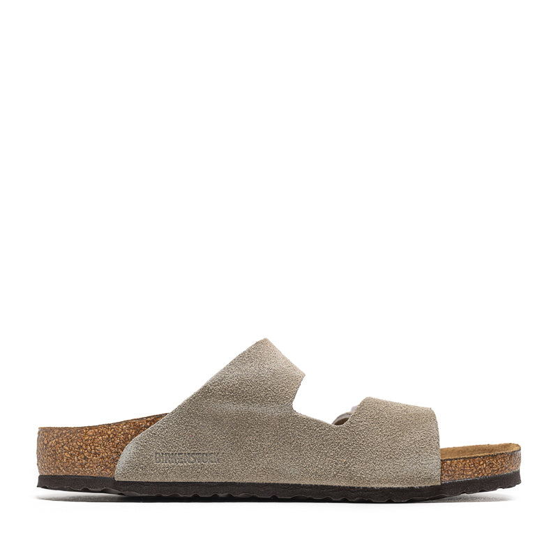 Birkenstock Arizona Soft Footbed Sandals - Genuine Suede Leather - Taupe Brown - Comfortable & Supportive for Walking, Travel & Everyday Wear