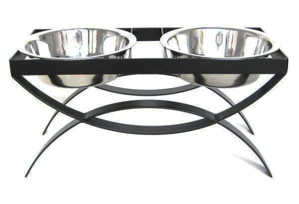 Premium Iron Arch Dog Feeder - Elevated Raised Dog Bowl Stand for Large & Small Dogs - Perfect for Indoor & Outdoor Use, Dining Room, Patio or Backyard