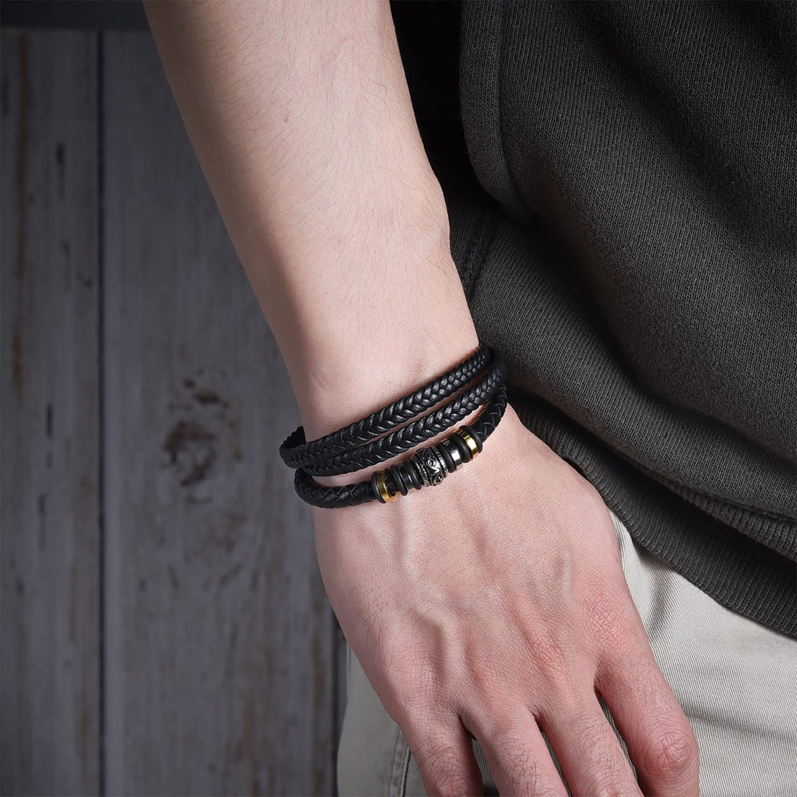 Handmade Braided Leather Bracelet for Men & Boys - Thoughtful Grandson, Son, Brother, Nephew Gift from Grandma or Mom - Perfect for Birthdays, Holidays & Special Occasions
