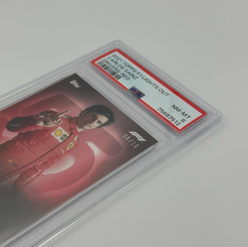 2008 Topps Chrome Formula 1 Carlos Sainz Red Parallel PSA 8 - Rare F1 Racing Card for Collectors & Fans, Perfect for Display & Investment
