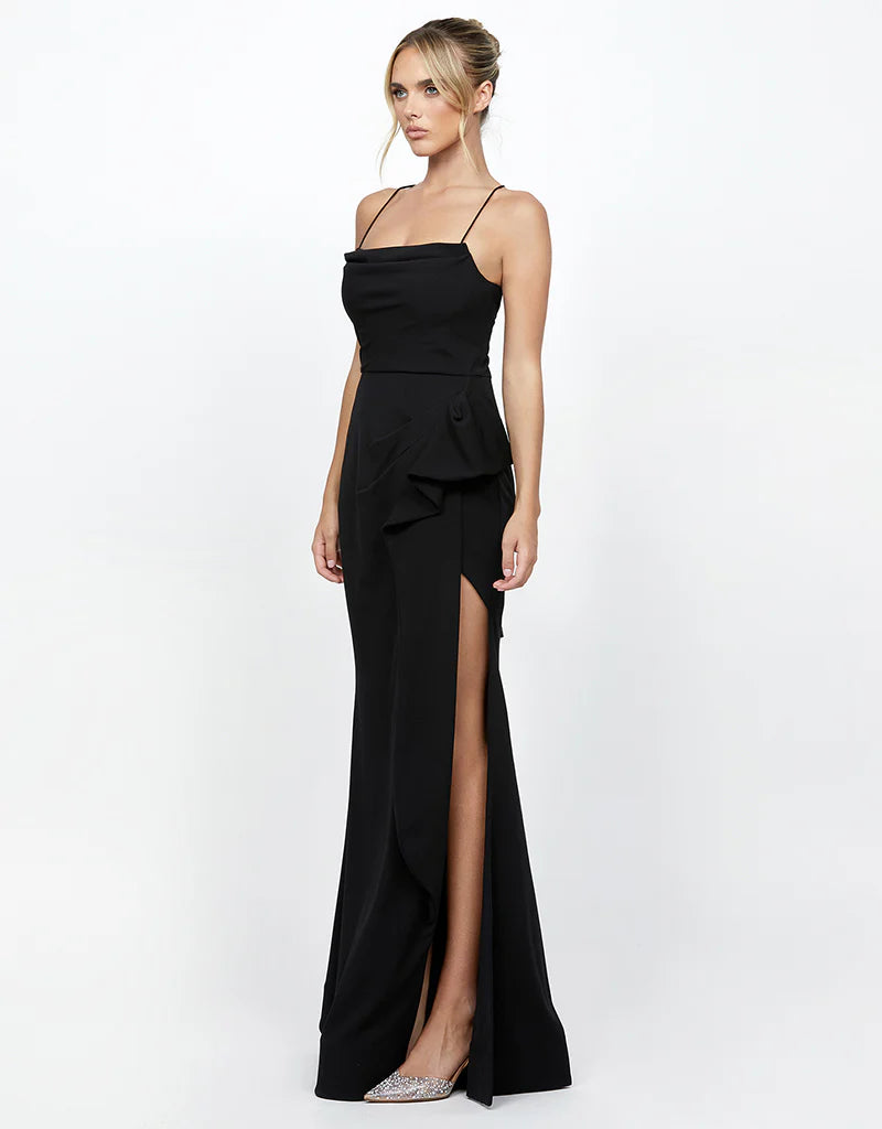 Dixie Strappy Back Gown - Elegant Formal Evening Dress for Prom, Wedding & Special Occasions | Women's Sexy Backless Long Gown with Thin Straps