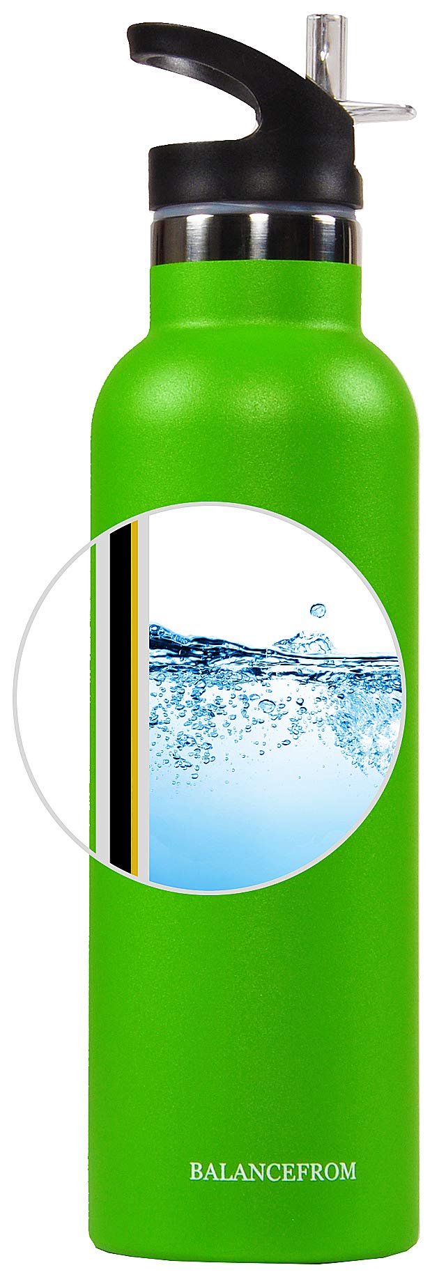Signature Fitness Double-Wall Vacuum Insulated Stainless Steel Water Bottle - 3 Lids, 20oz/32oz, Leakproof & Sweatproof, BPA-Free (Multiple Colors) - Perfect for Gym, Hiking, Office & Outdoor Activities