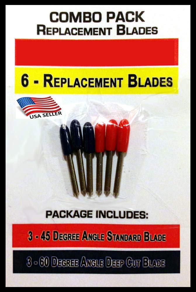 6 Pack American Made 45/60 Deep Cut Point Blades - Compatible with Cricut Explore Air 2, Maker, Air One, Maker 1, 2, 3 - Premium Replacement Blades for Vinyl, Cardstock, Fabric - Perfect for DIY Crafts, Scrapbooking & Home Decor Projects