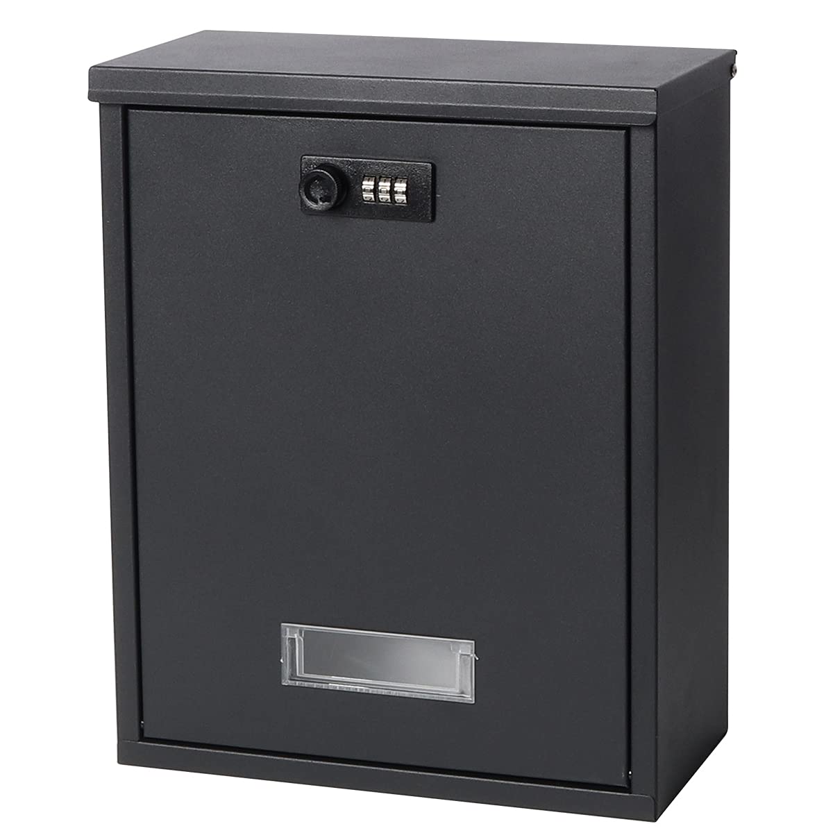 Secure Wall Mount Mailbox with Combination Lock - 12.6 x 10.24 x 4.21 Inch Weatherproof Outdoor Mailbox in Black - Perfect for Homes, Apartments & Offices