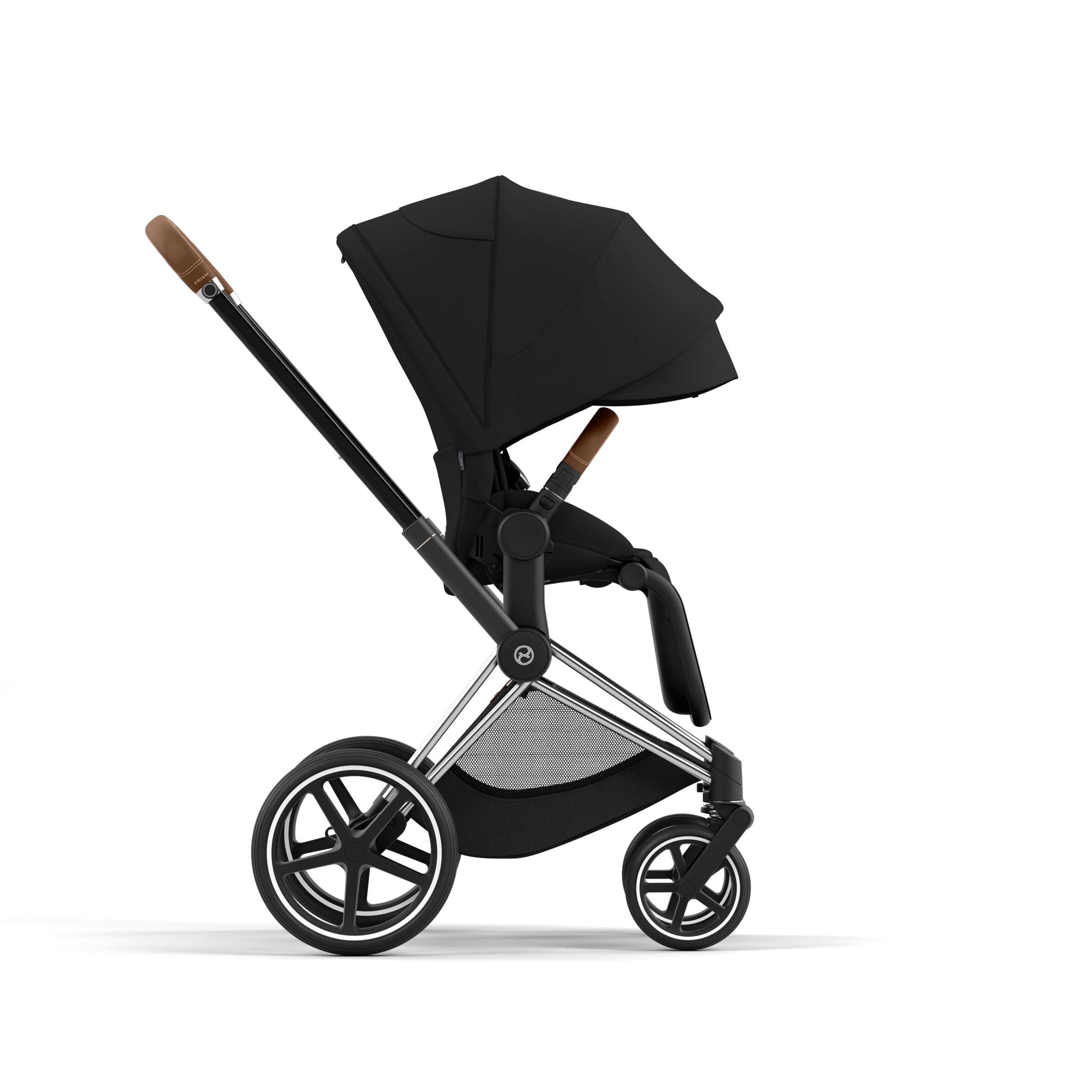 Cybex Priam 4 Complete Luxury Baby Stroller - Chrome/Brown - Premium Travel System for Newborns to Toddlers - Perfect for City Walks, Shopping & Family Outings