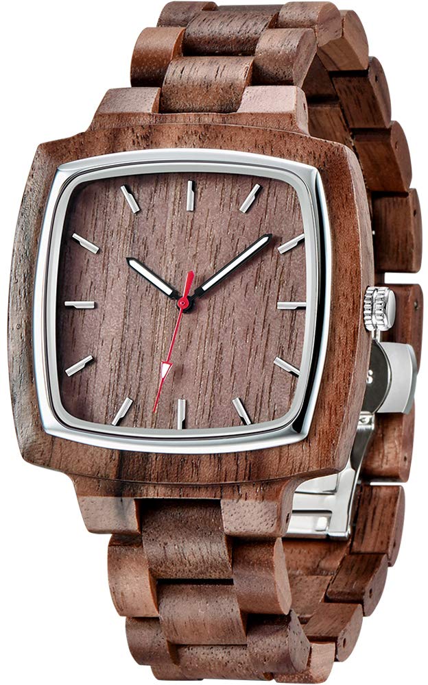 Premium Handmade Bamboo Wooden Watch for Men - Analog Date Quartz Movement - Stylish Eco-Friendly Wooden Watch - Perfect for Casual Wear, Outdoor Adventures & Sustainable Fashion