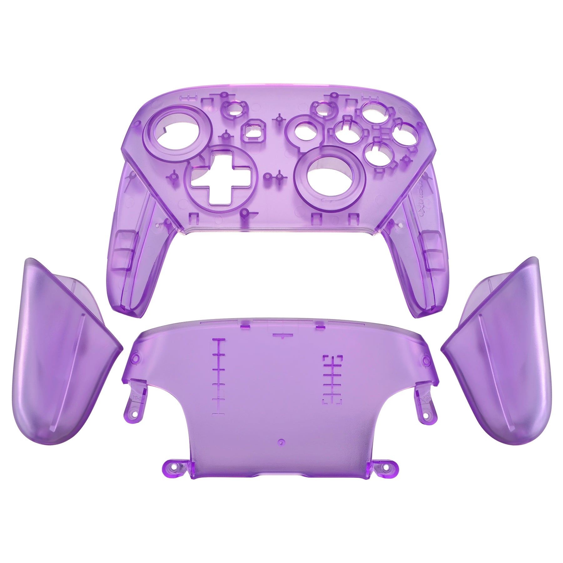 eXtremeRate Clear Atomic Purple Faceplate & Backplate Replacement for Nintendo Switch Pro Controller - DIY Custom Shell (Controller Not Included) - Perfect for Gaming, Modding & Personalization FRM505