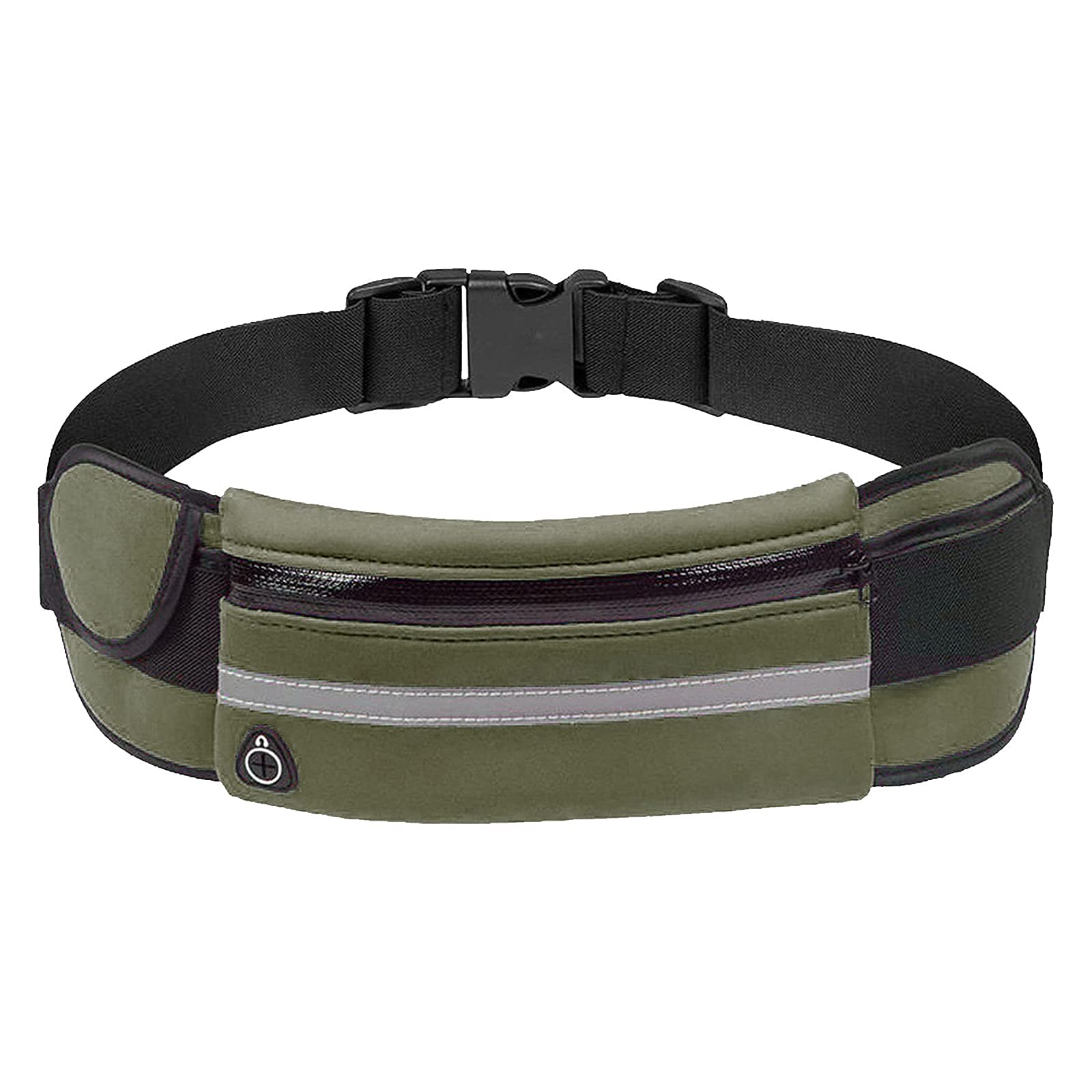 Adjustable Reflective Running Belt with 3 Zipper Pockets - Waterproof Fanny Pack for Women, Night Safety with Reflective Strip, Music Headphone Hole & Velcro Pocket - Perfect for Jogging, Gym, Hiking & Outdoor Sports
