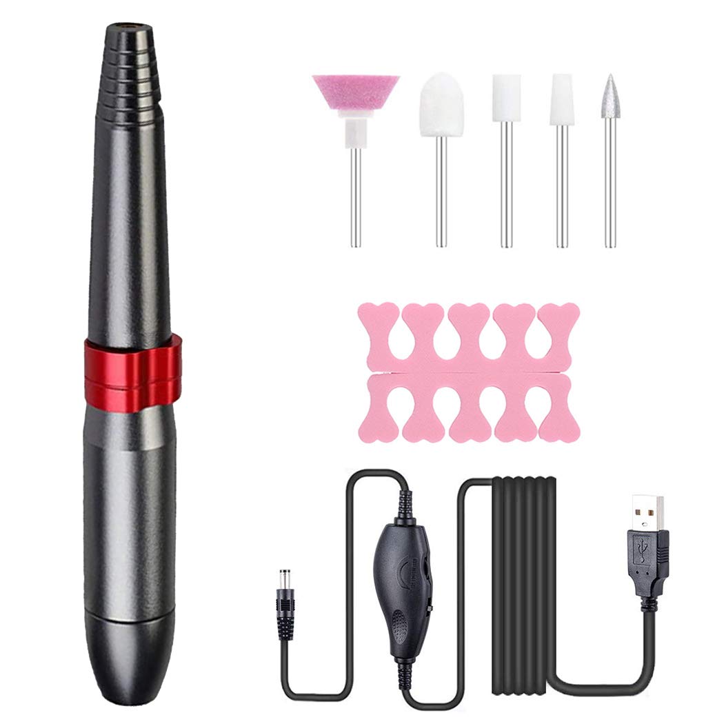 Professional USB Electric Nail File Set - Rechargeable Nail Drill Machine for Manicure & Pedicure, Nail Art Tool with Multiple Attachments | Perfect for Home Salon, Nail Polish Removal & DIY Nail Care