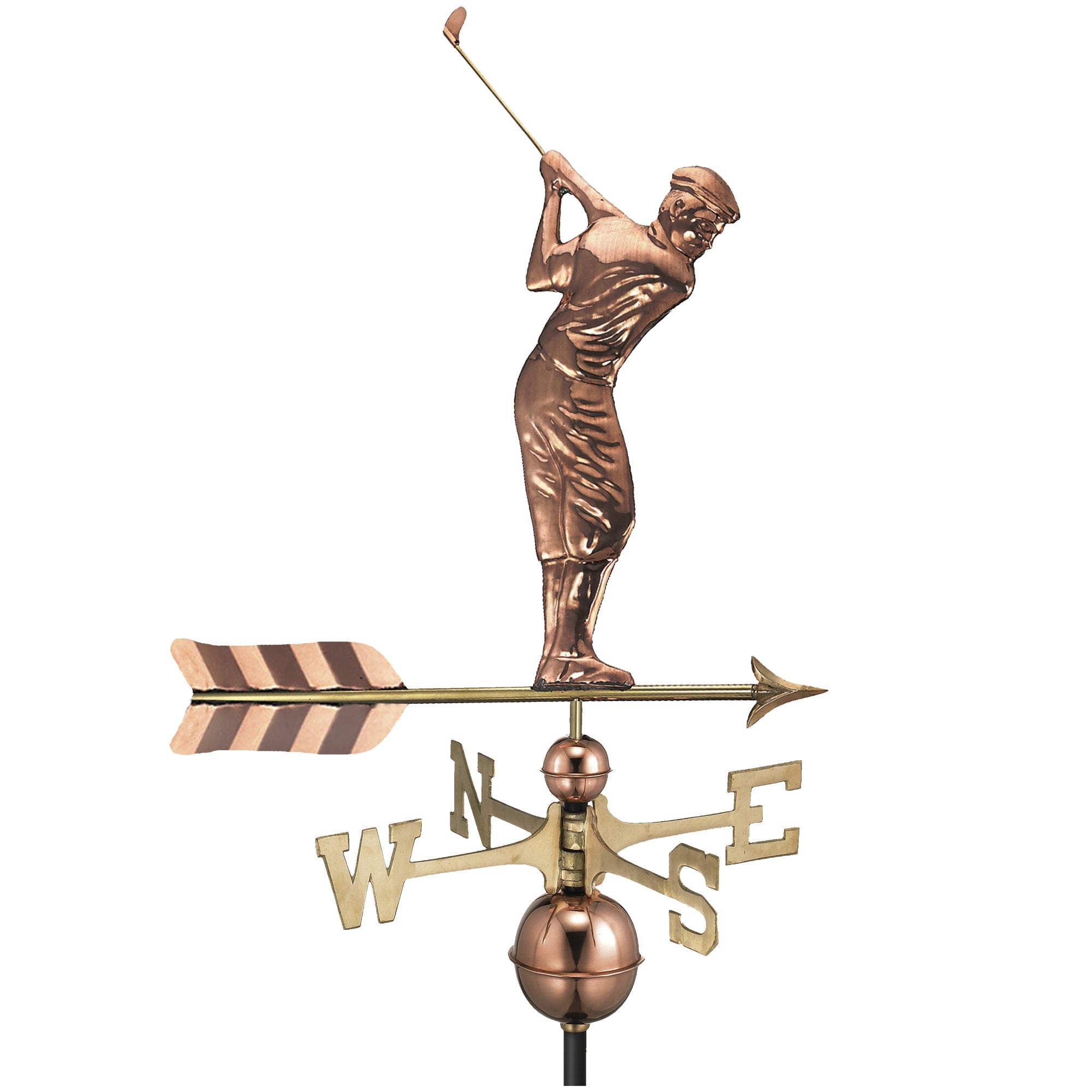Golfer Weathervane - Decorative Outdoor Metal Golf Sculpture for Garden, Yard & Patio - Perfect Golf Lover Gift for Home & Office Decor