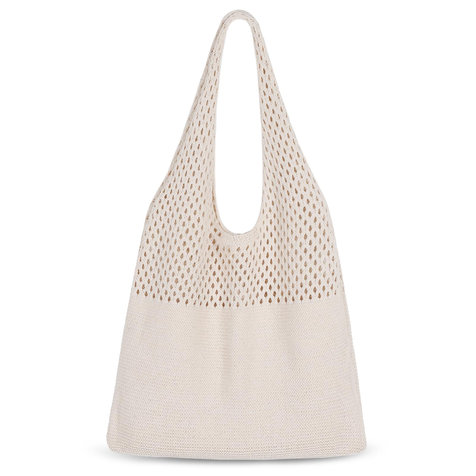 Sightor Crochet Tote Bag for Women - Handmade Mesh Beach Bag, Knit Summer Hobo Purse, Boho Shoulder Bag for Vacation, Travel, Shopping & Daily Use