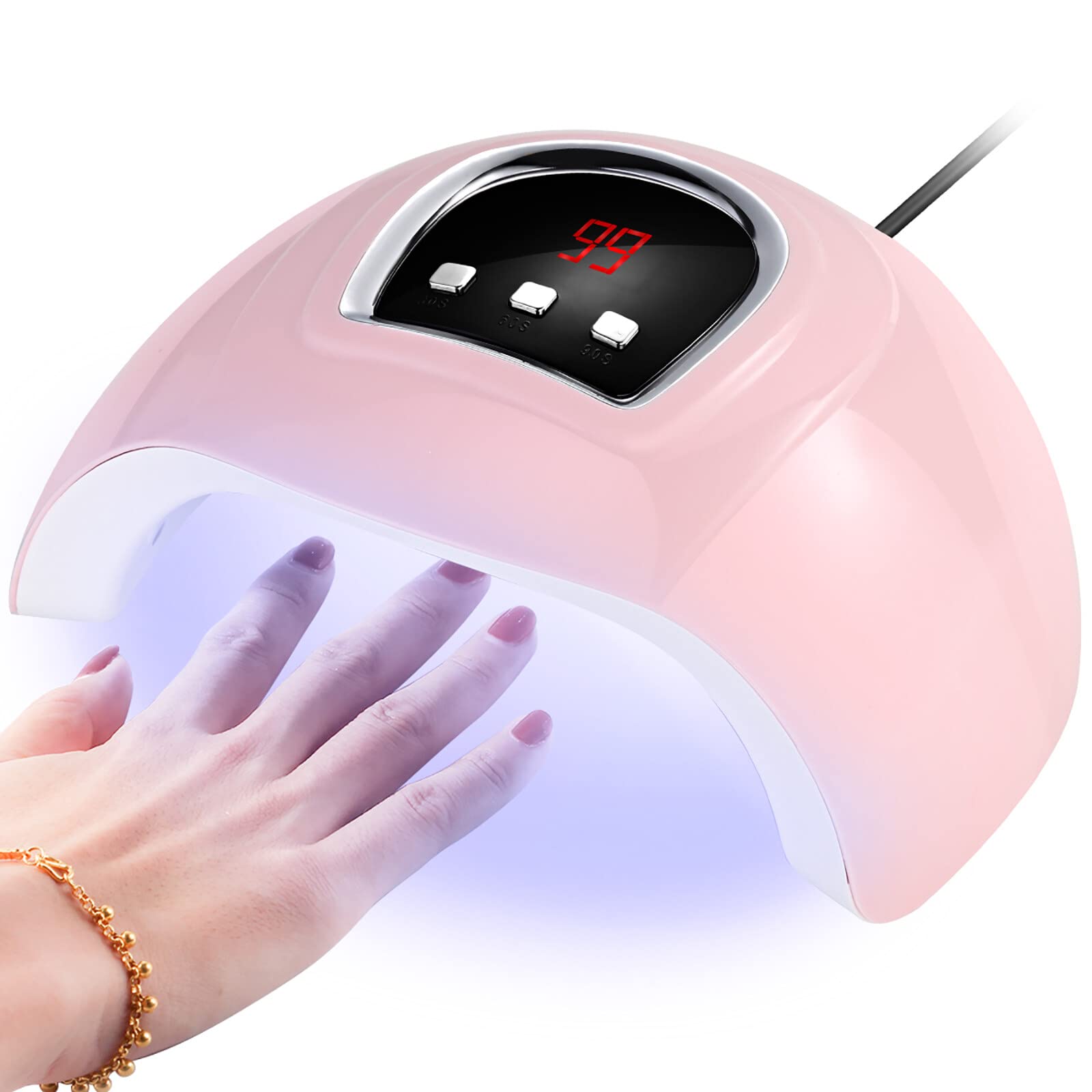 HelloCreate 54W 18LED Auto Sensor Nail Dryer with 3 Speed Settings - Fast Drying UV LED Lamp for Gel Polish Manicure at Home or Salon | Perfect for Nail Art, Acrylics & DIY Nail Care