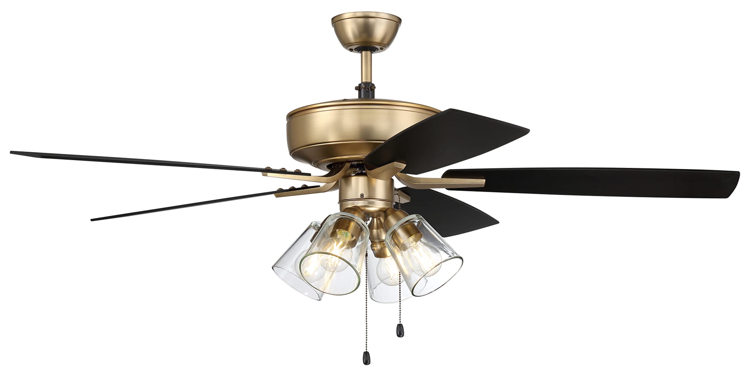 Craftmade P104ESP5-52ESPWLN 52-Inch Indoor Ceiling Fan with LED Light Kit, 5 Reversible Espresso/Walnut Blades, Pull Chain Control - Perfect for Living Room, Bedroom, and Office Spaces